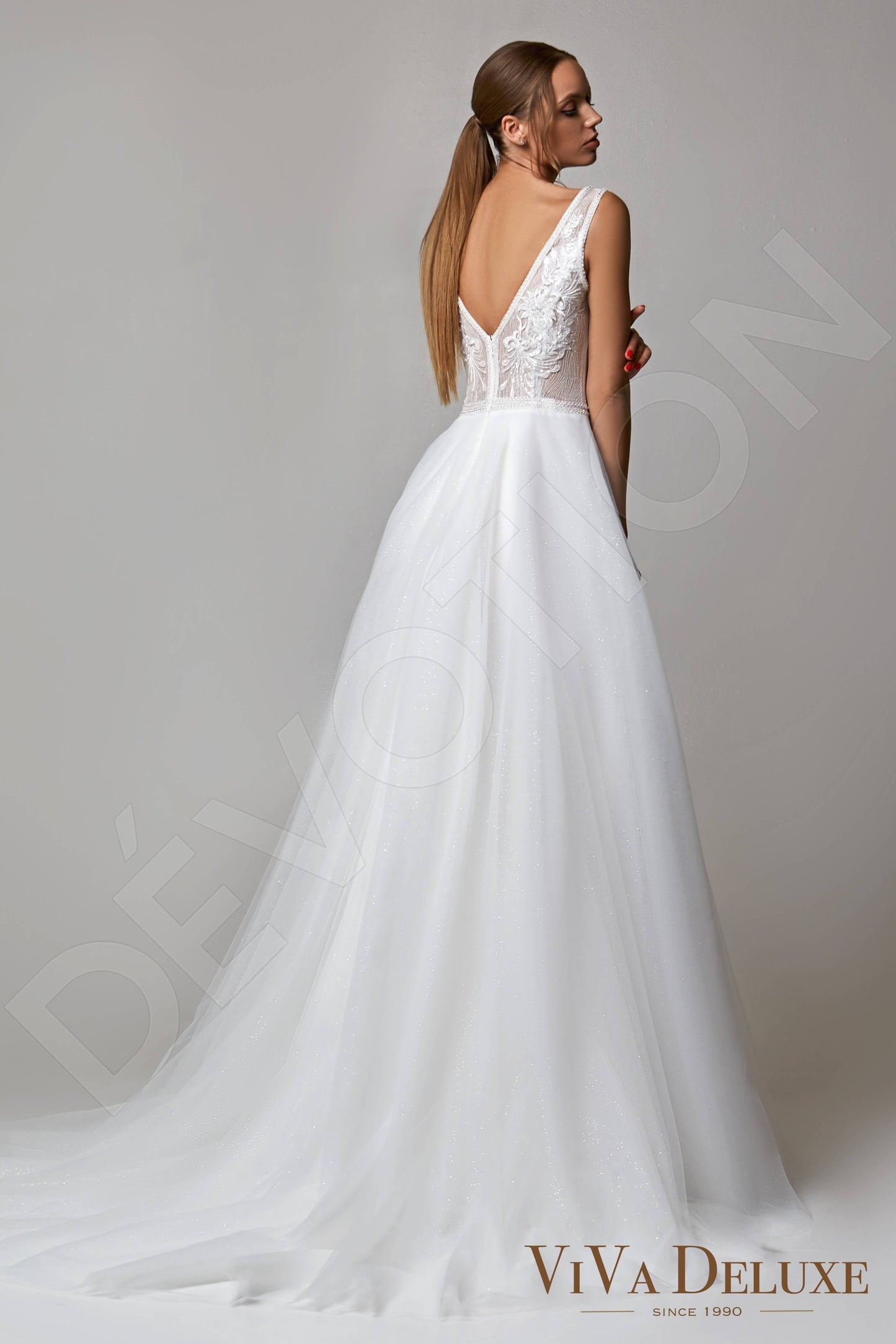 Magda Open back A-line Sleeveless Wedding Dress Back