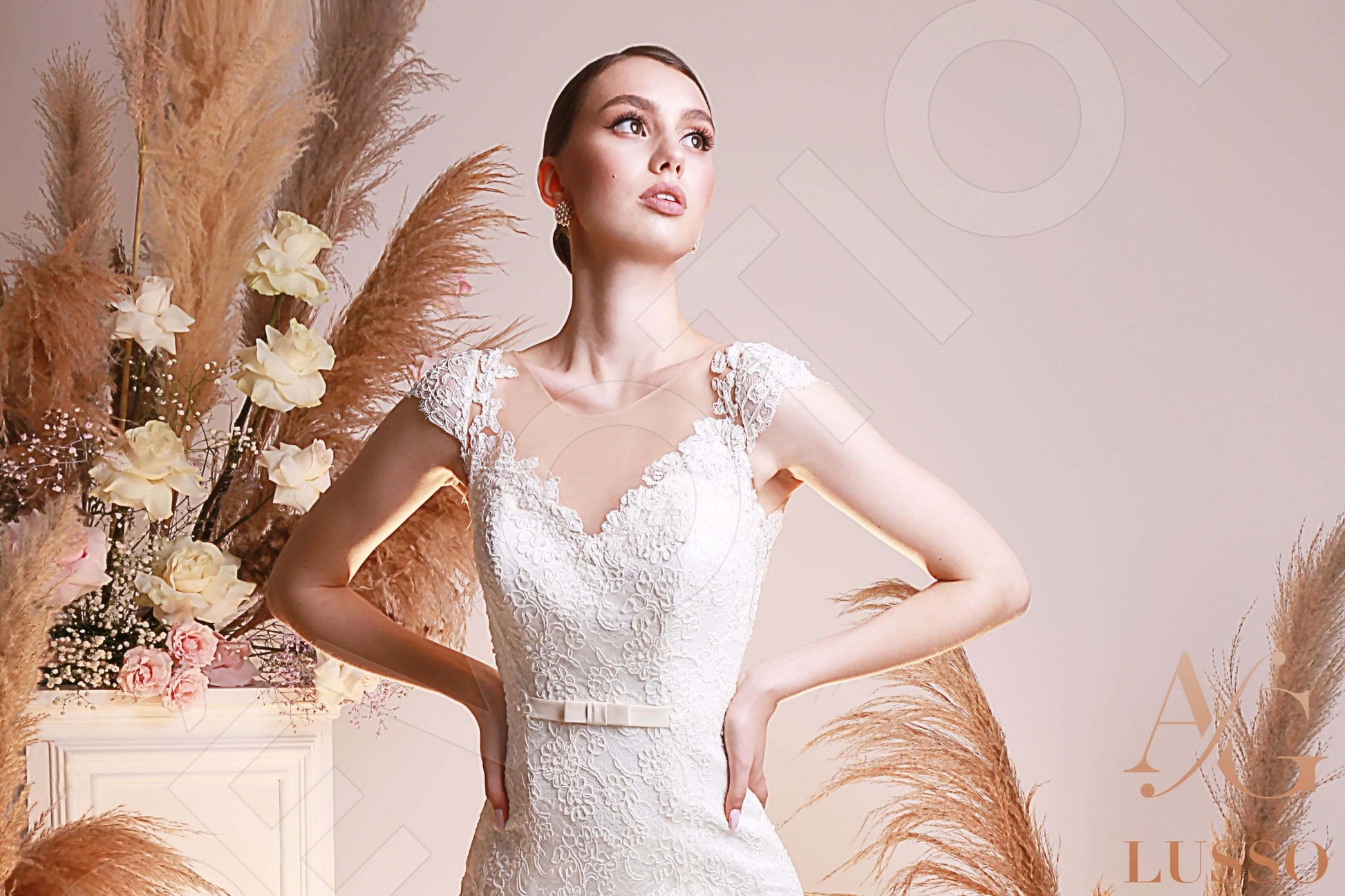 Dolinna Trumpet/Mermaid Illusion Ivory Wedding dress