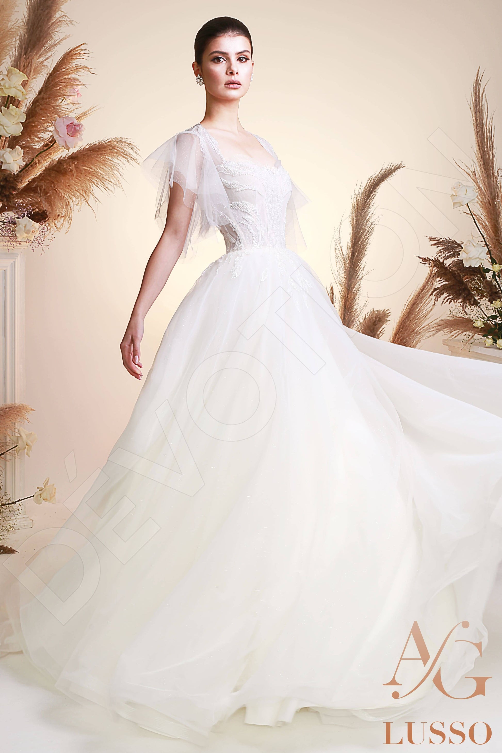 Marlowe A-line V-neck Ivory Wedding dress