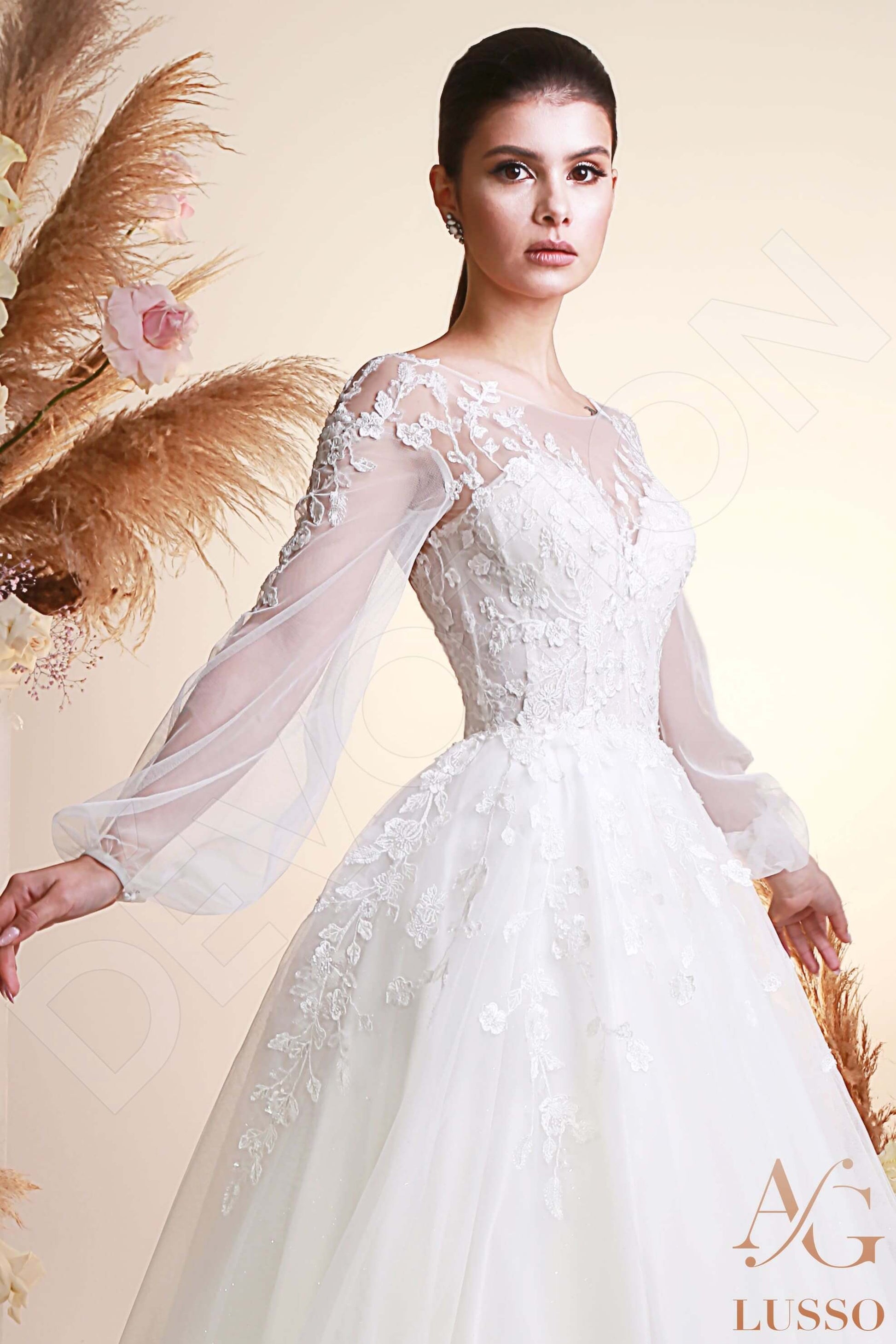 Suri A-line Jewel Ivory Wedding dress