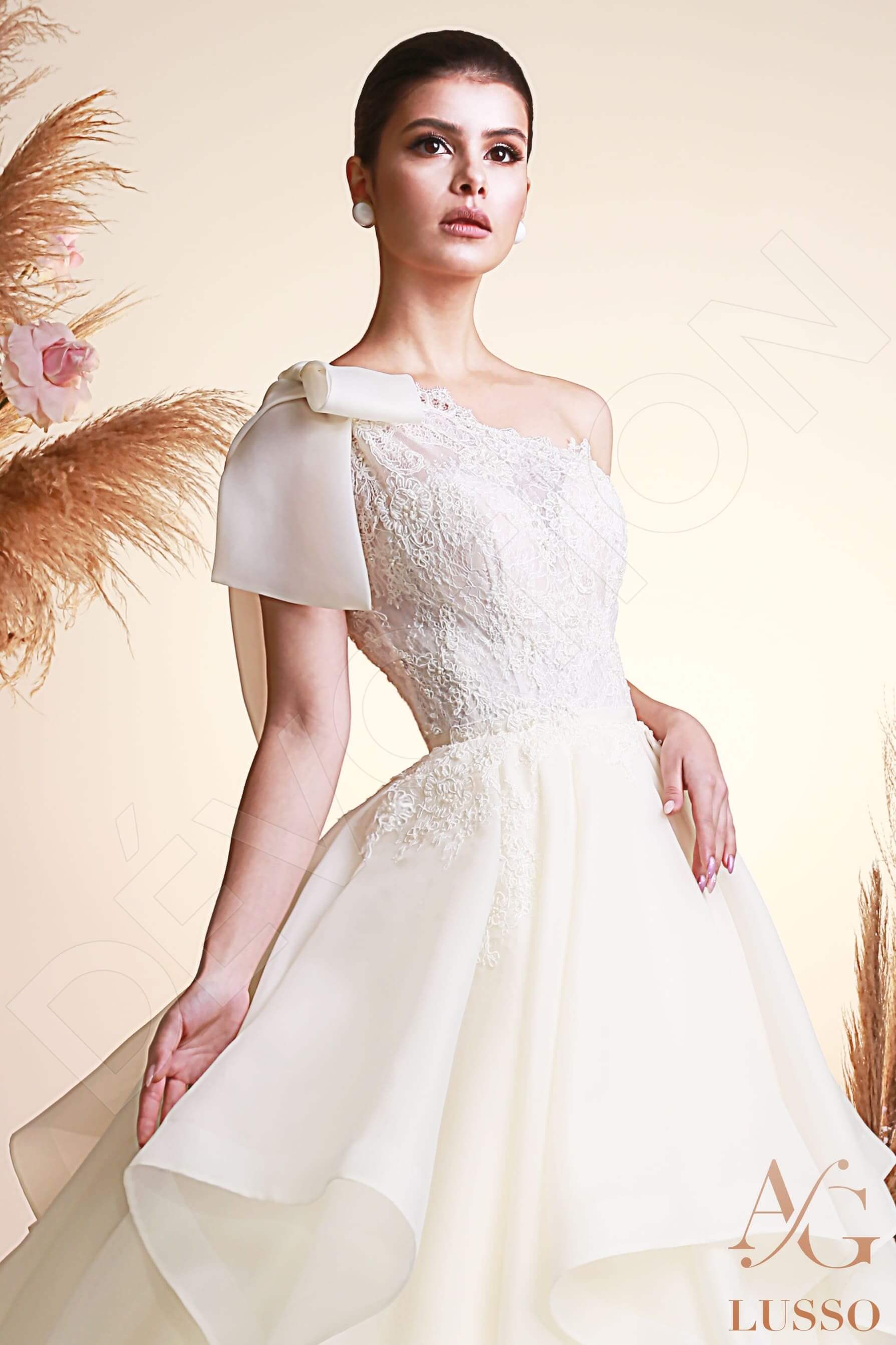 Safia Princess/Ball Gown Asymmetric/One shoulder Ivory Wedding dress