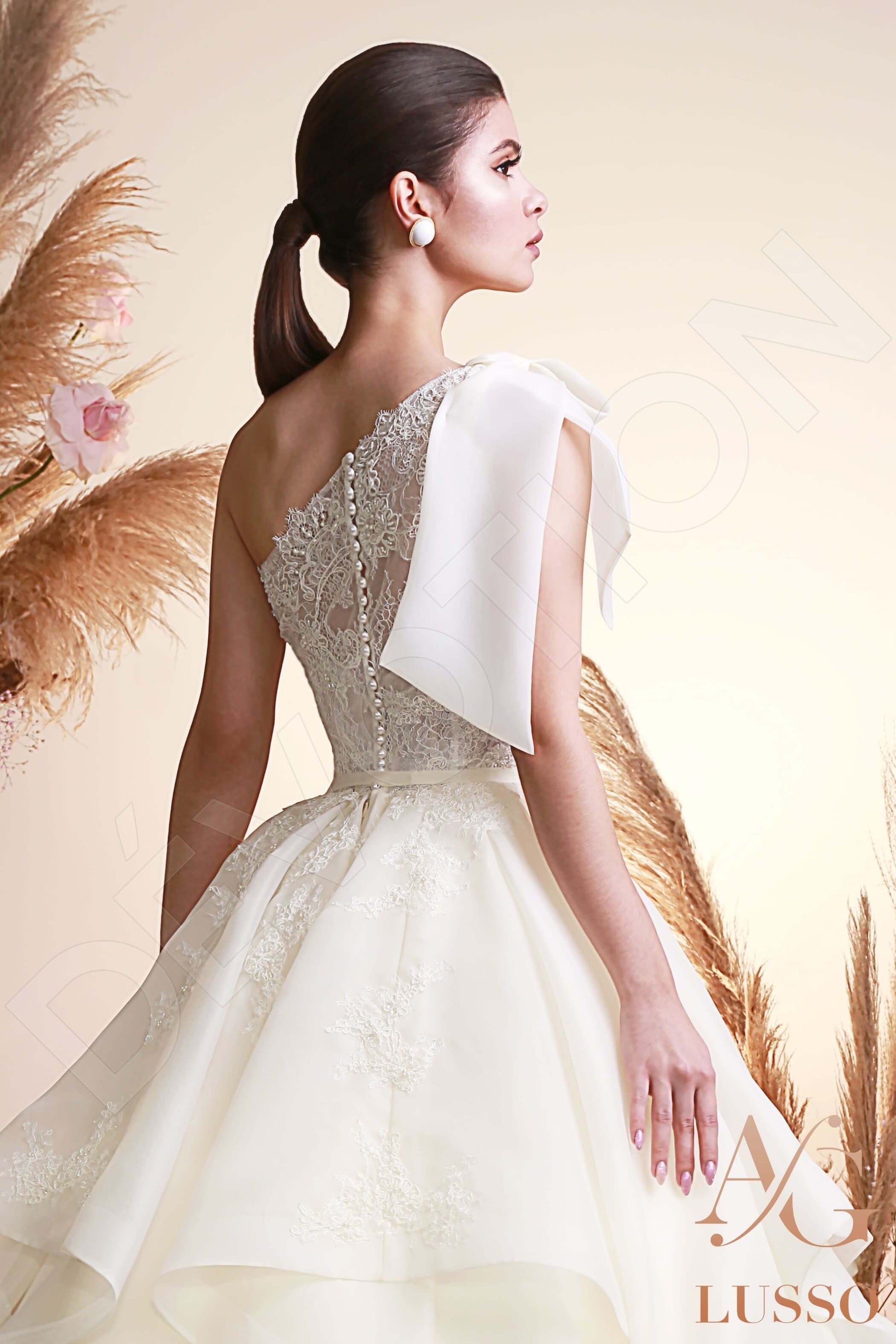 Safia Princess/Ball Gown Asymmetric/One shoulder Ivory Wedding dress