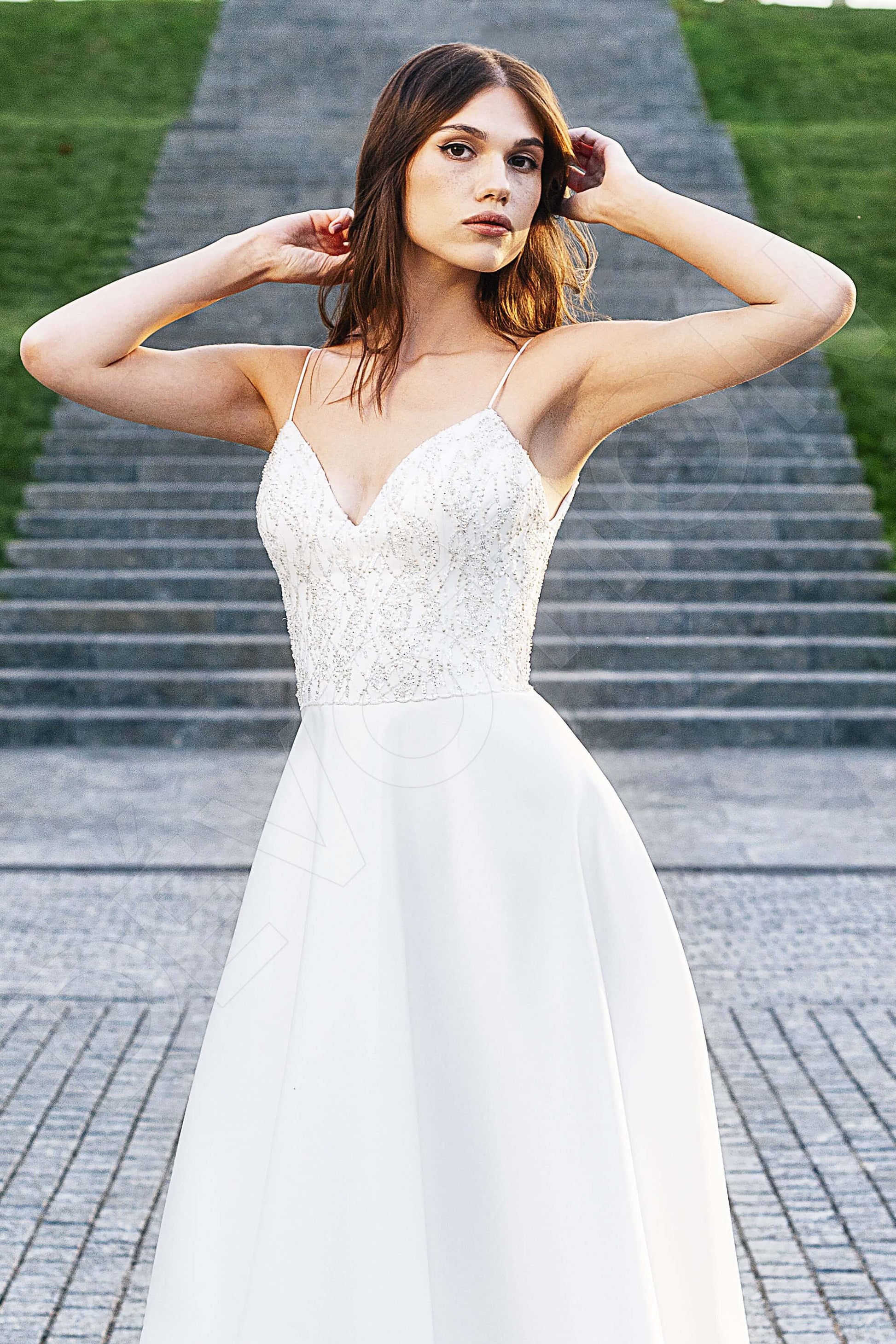 Ardeth A-line V-neck Ivory Wedding dress