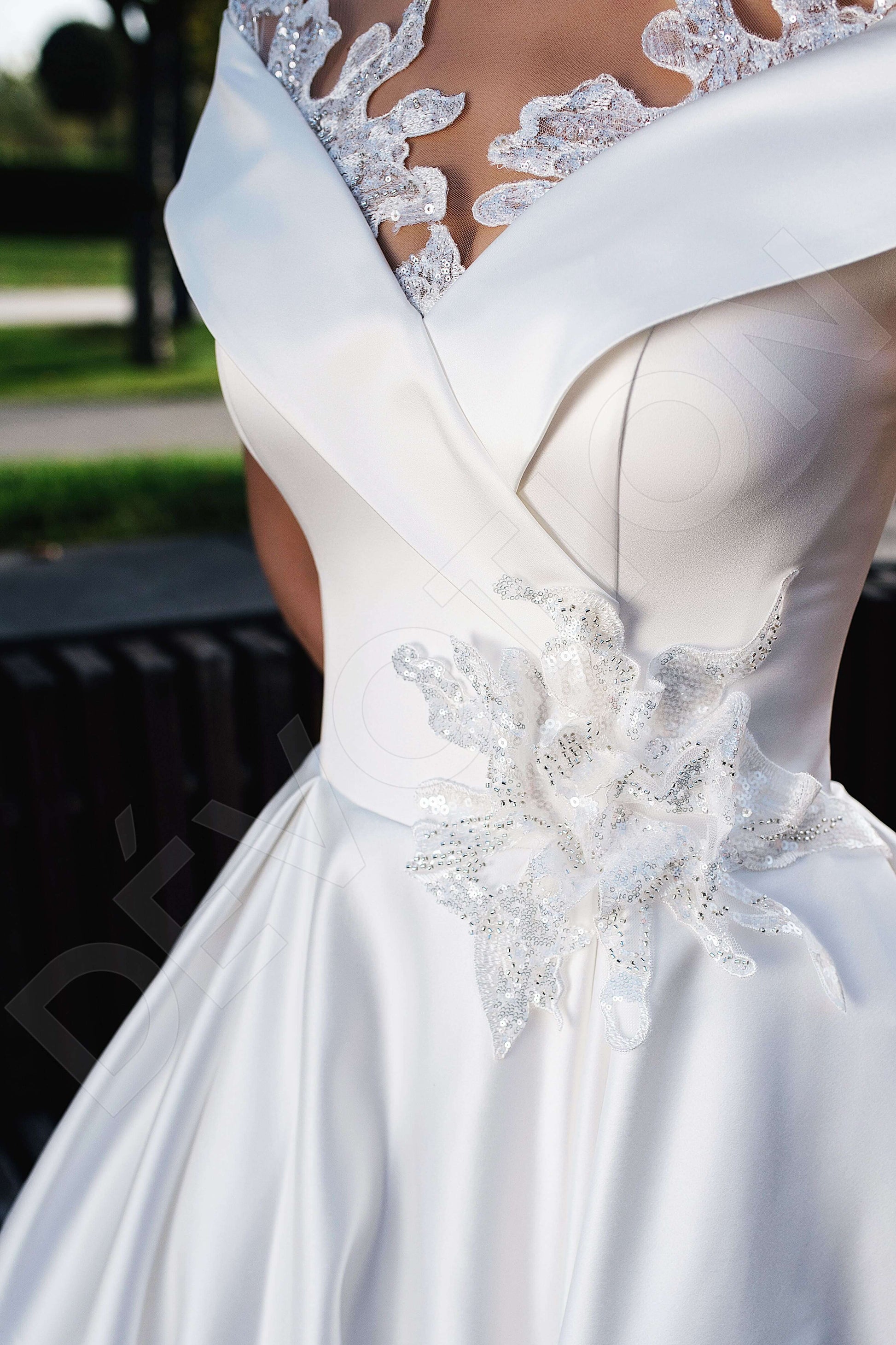 Shira A-line Illusion Ivory Wedding dress