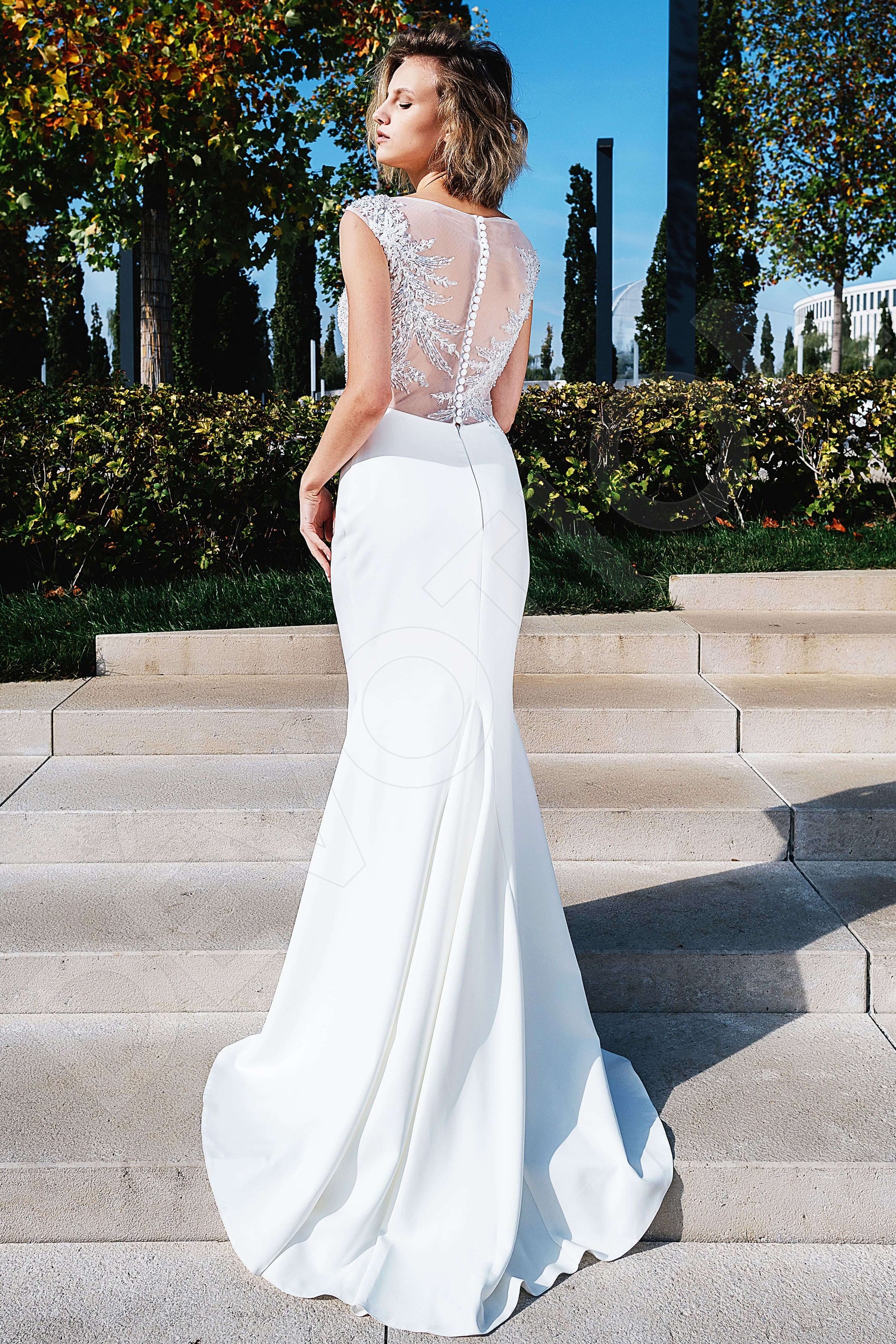 Zehava Trumpet/Mermaid Illusion Ivory Wedding dress