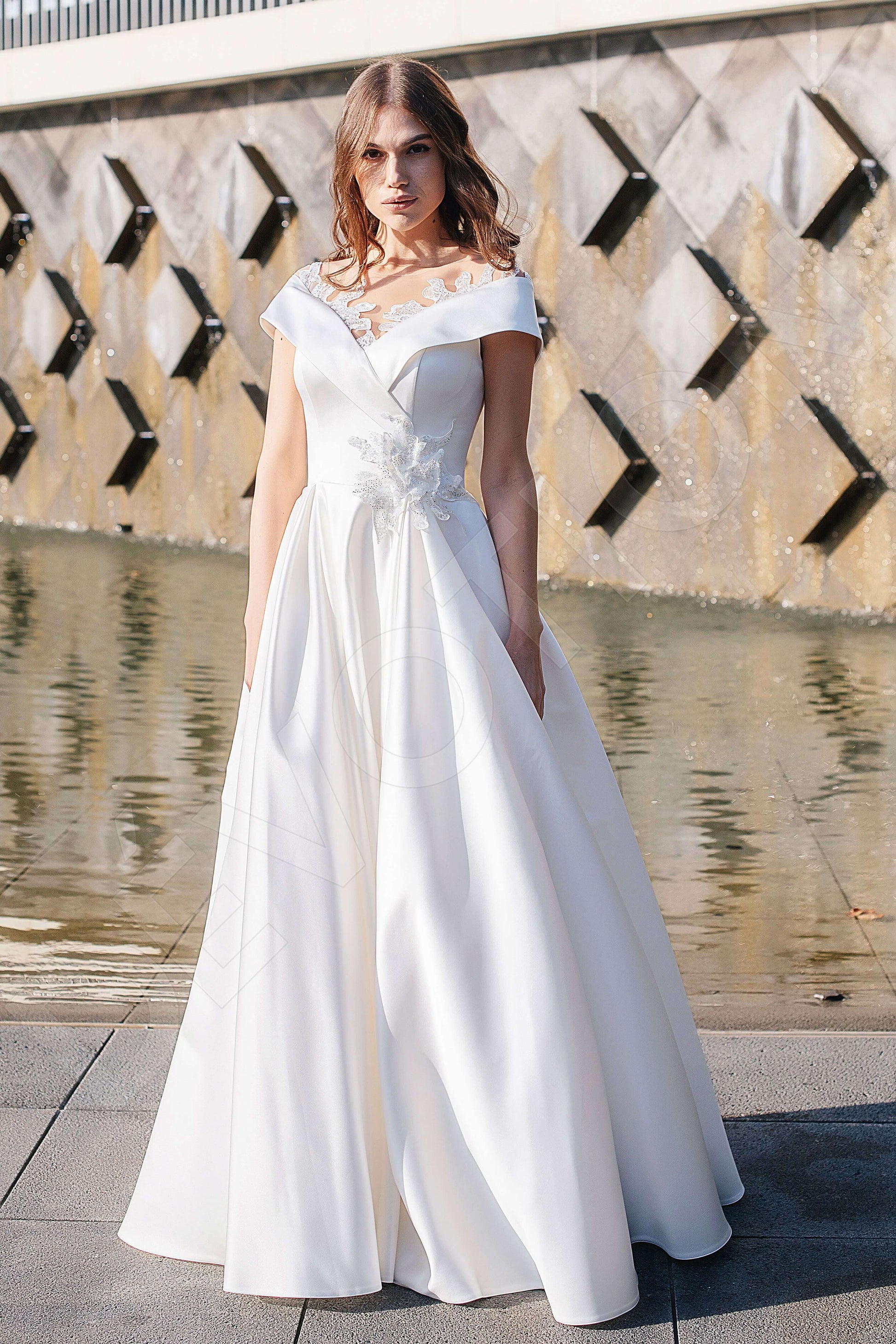 Shira A-line Illusion Ivory Wedding dress