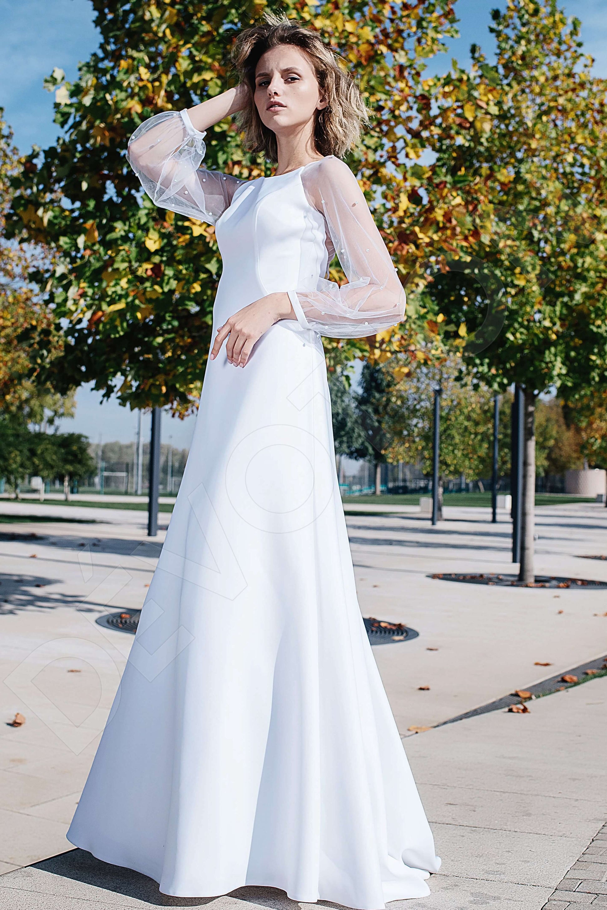 Vered A-line Jewel White Wedding dress