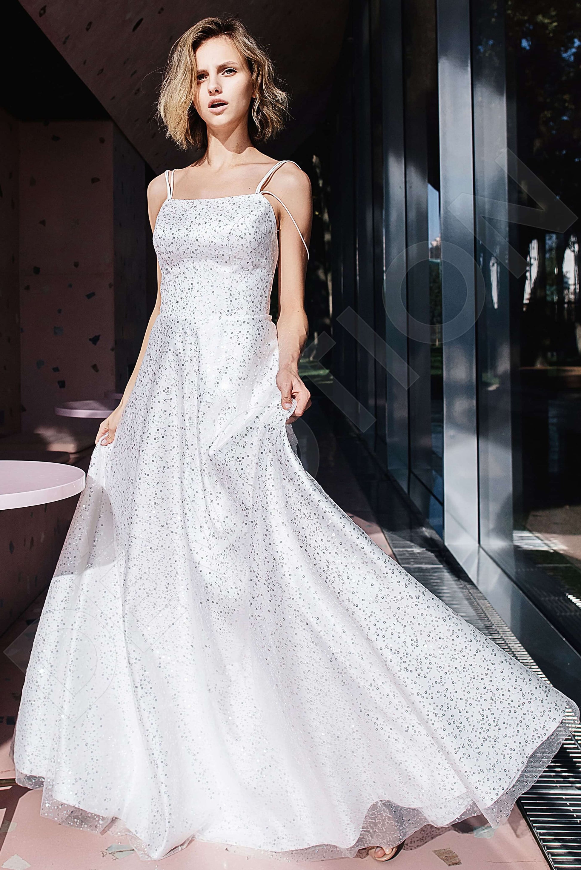 Saadia A-line Square Ivory Wedding dress