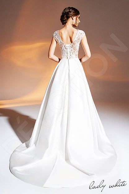 Anipe Open back A-line Short/ Cap sleeve Wedding Dress Back