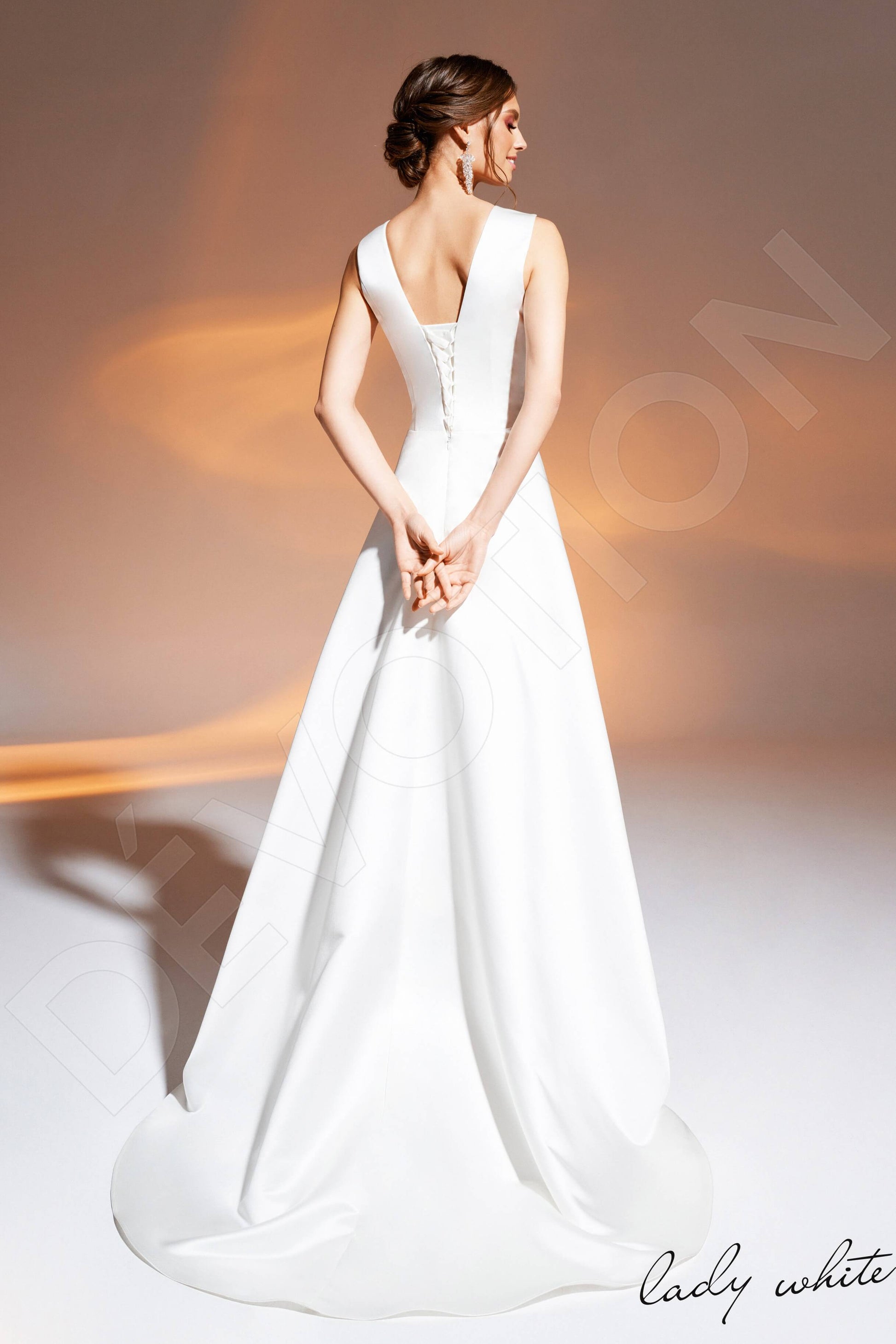 Aziza A-line Illusion Ivory Wedding dress