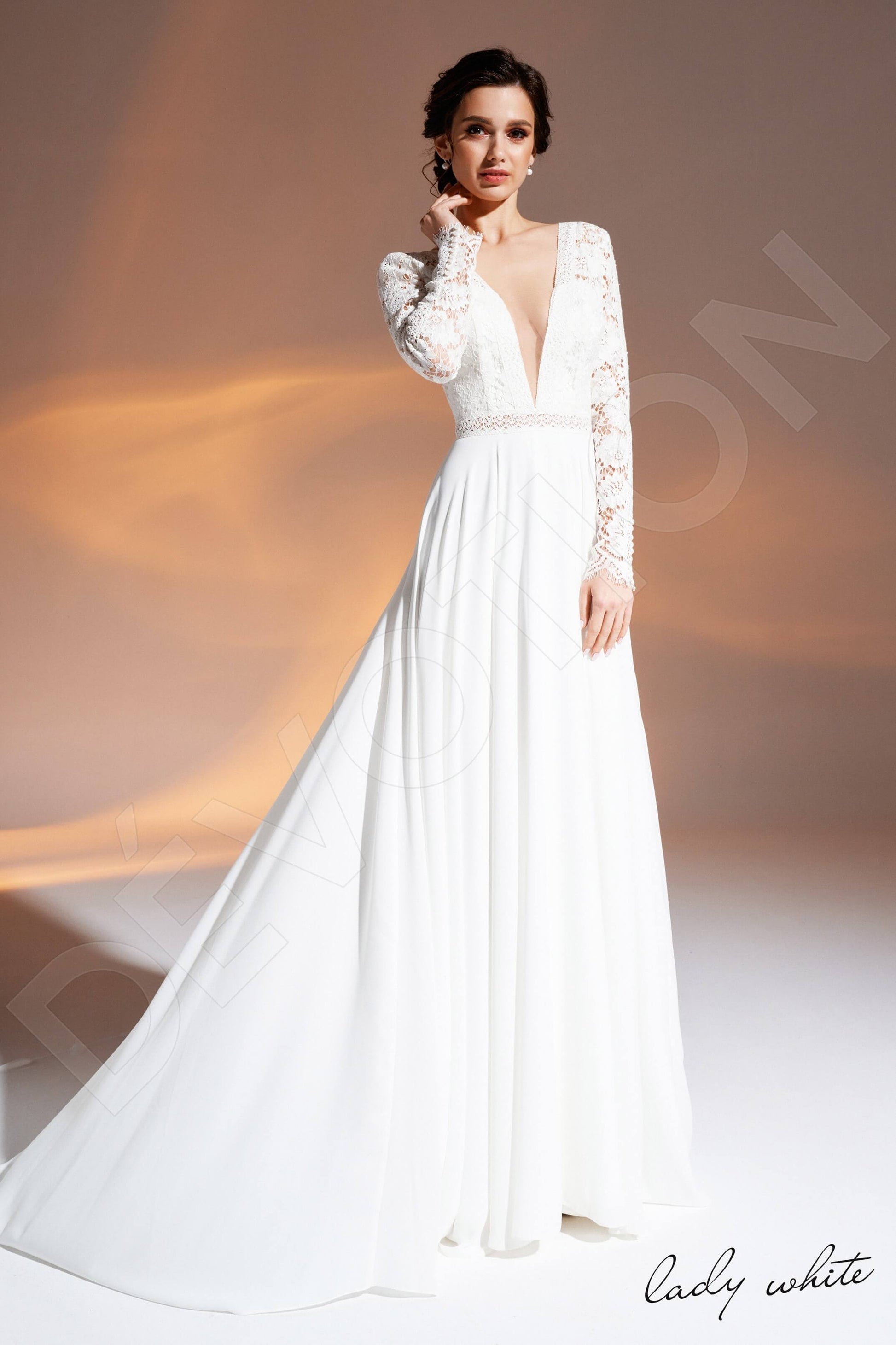 Nashwa A-line Illusion Ivory Wedding dress