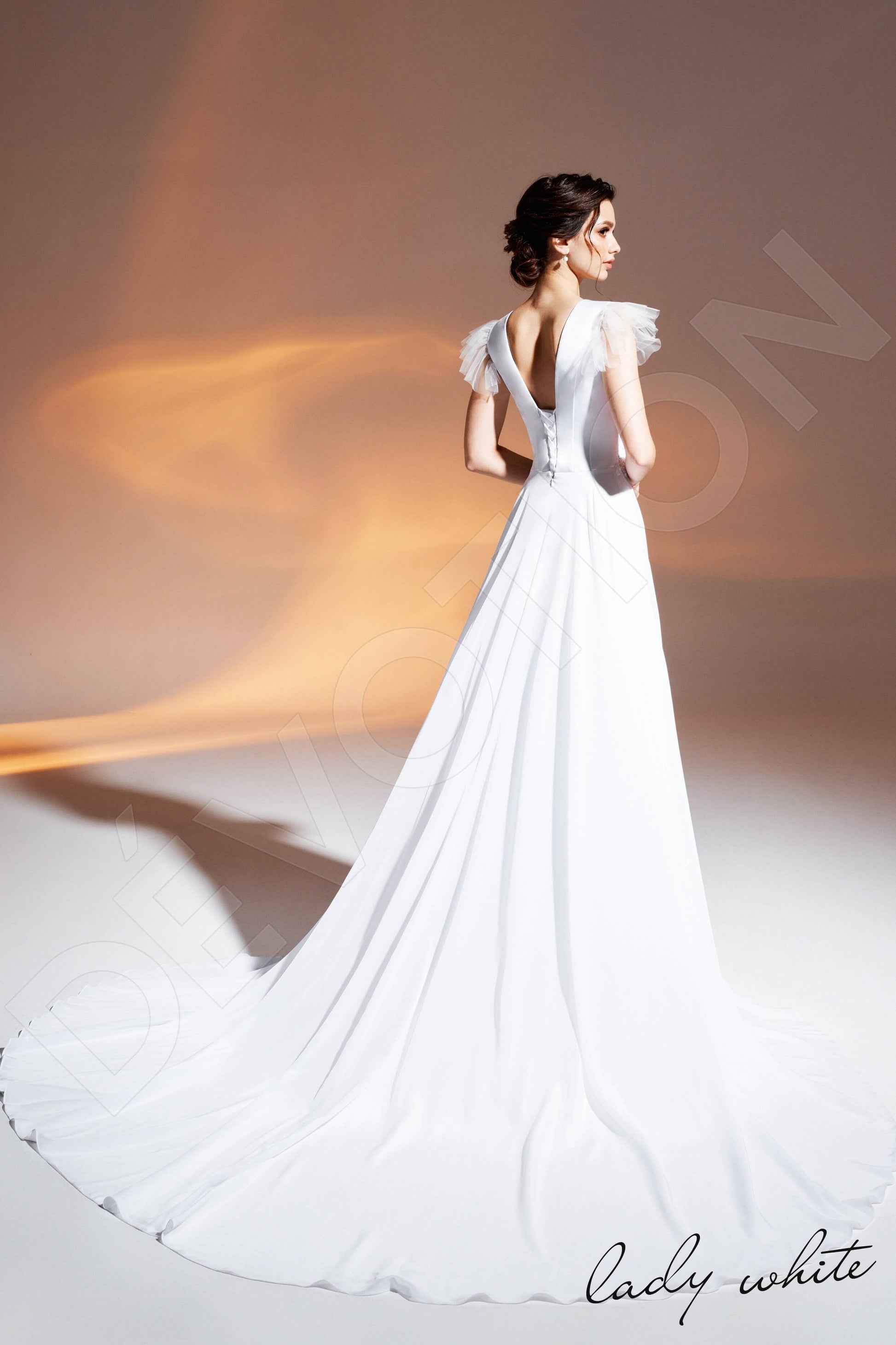 Sharifa A-line Illusion White Wedding dress