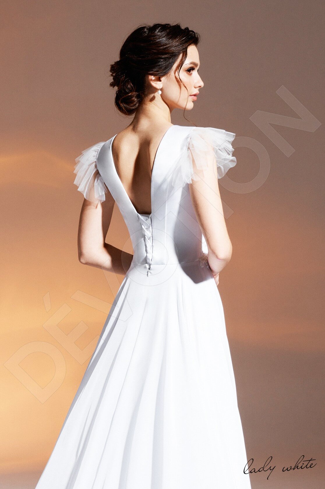 Sharifa A-line Illusion White Wedding dress