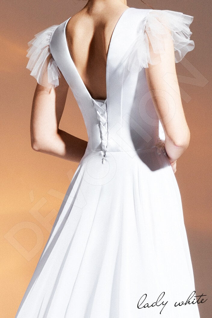 Sharifa A-line Illusion White Wedding dress