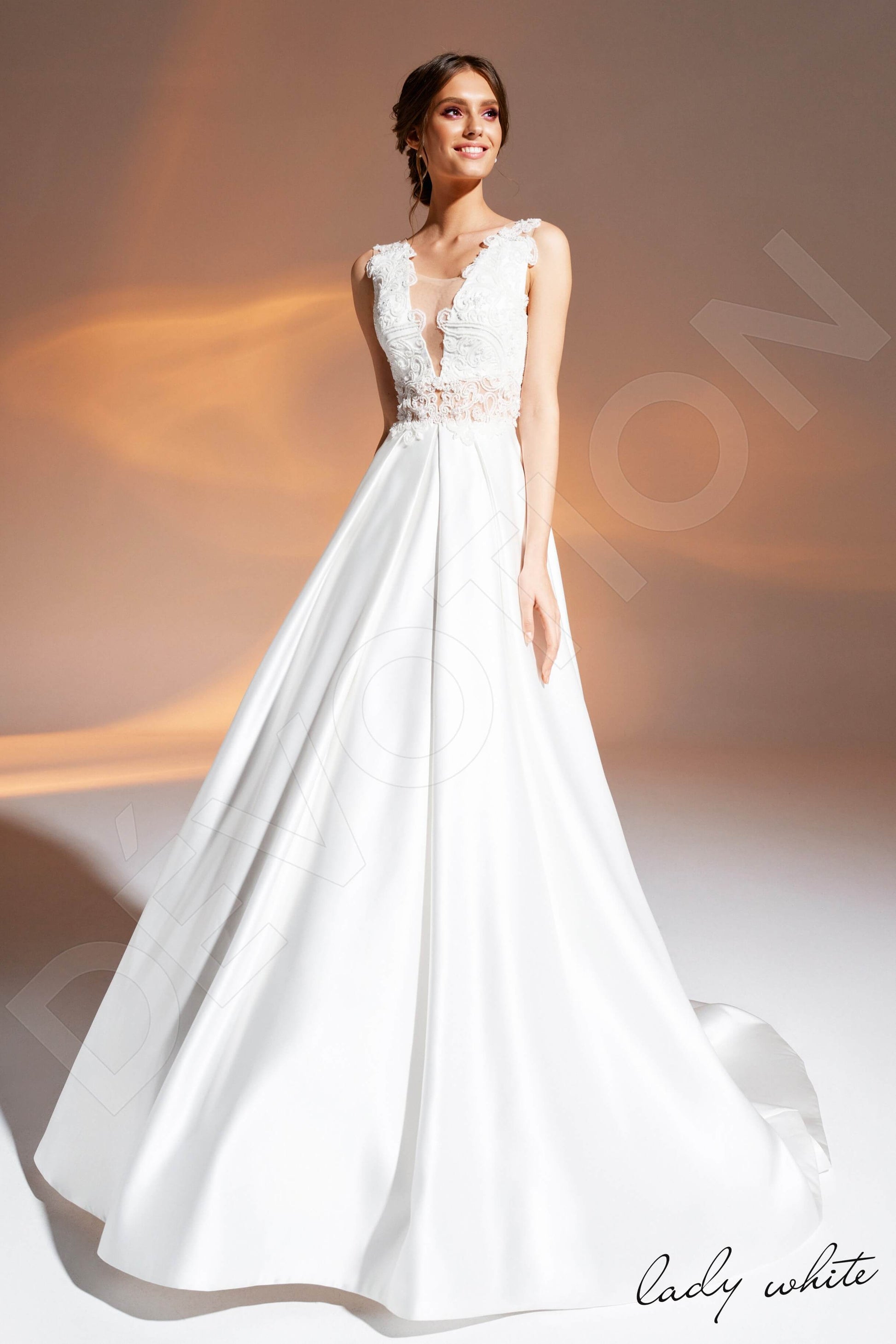 Masika A-line Illusion Ivory Wedding dress