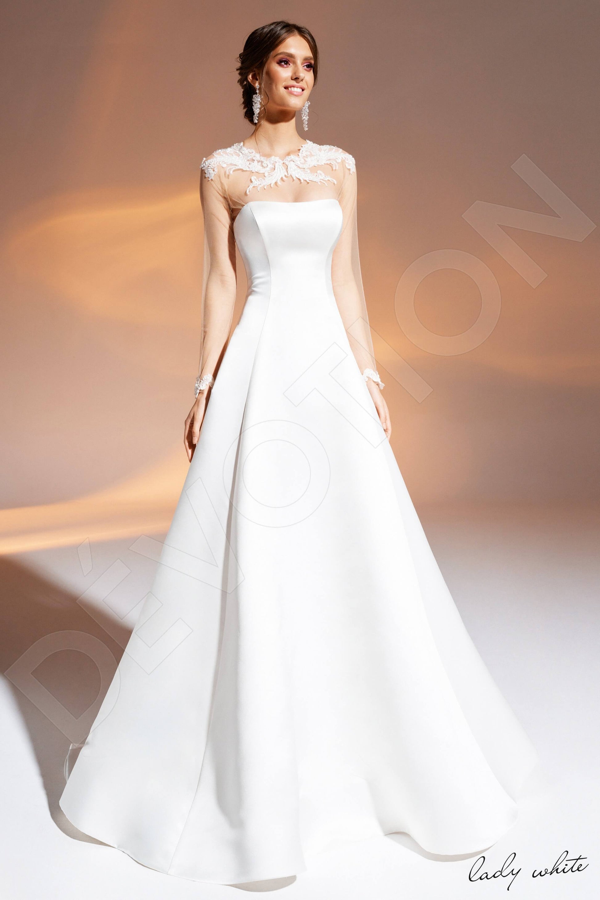 Halima A-line Semi-Sweetheart Ivory Wedding dress