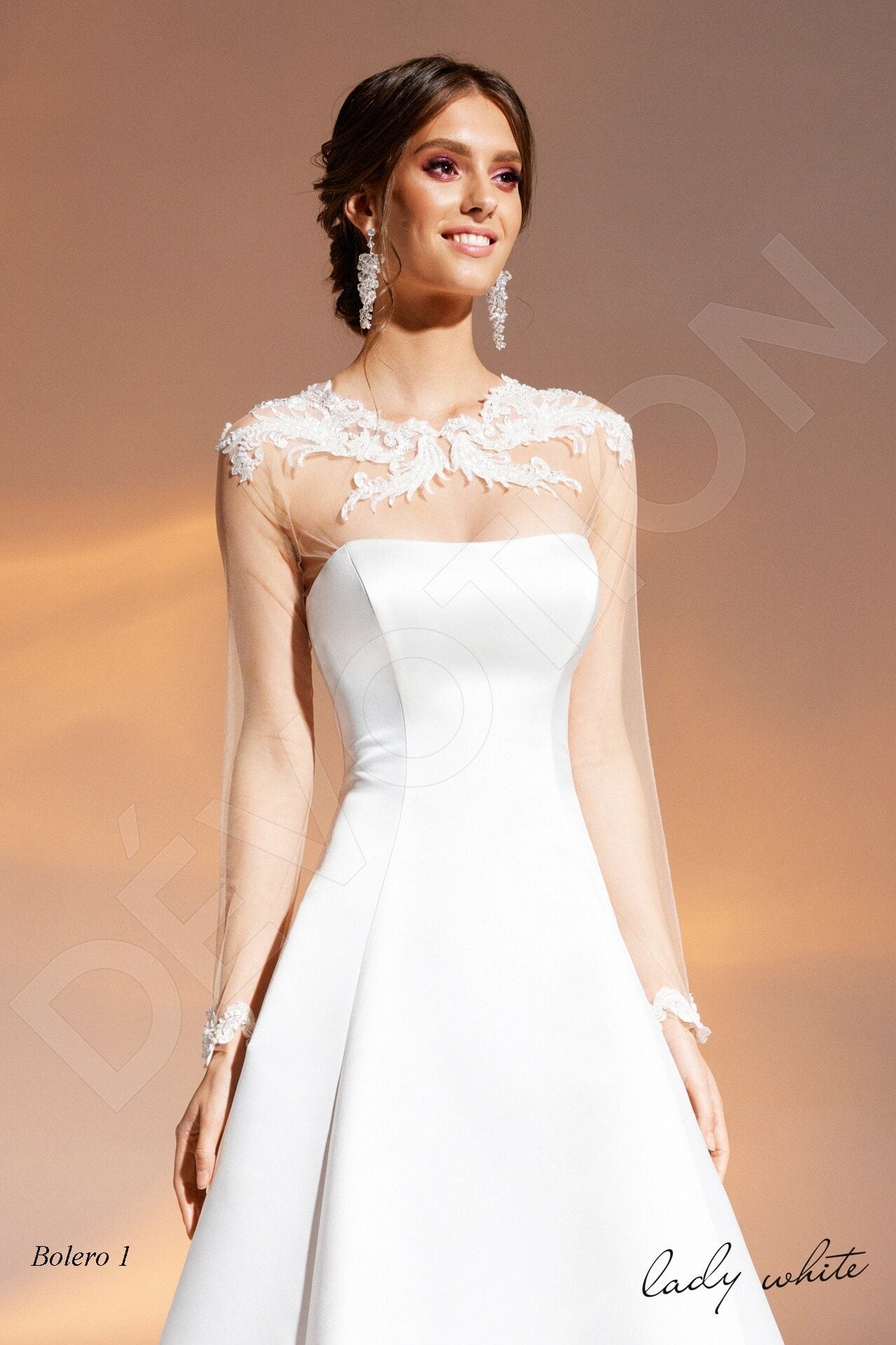 Halima A-line Semi-Sweetheart Ivory Wedding dress