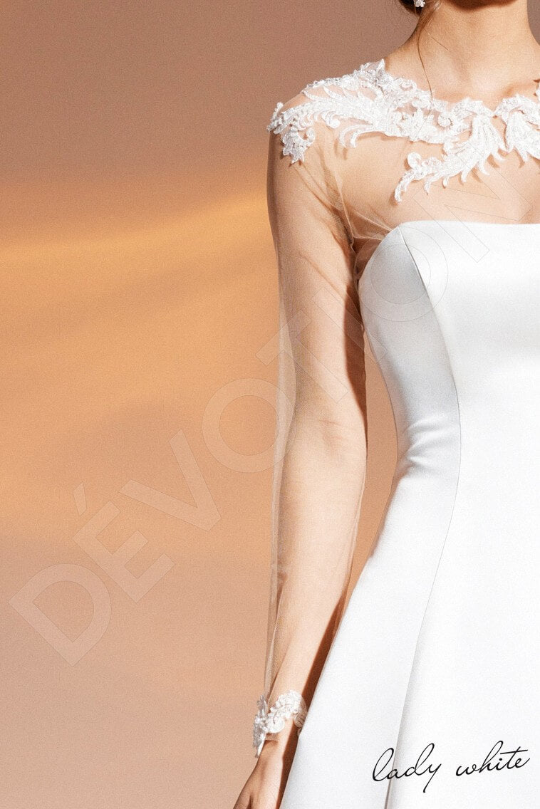 Halima A-line Semi-Sweetheart Ivory Wedding dress