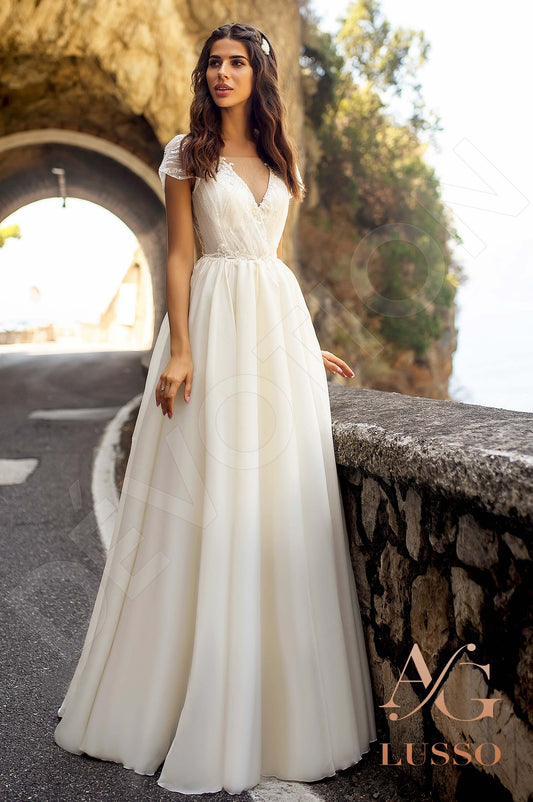 Cosima A-line Illusion Ivory Wedding dress