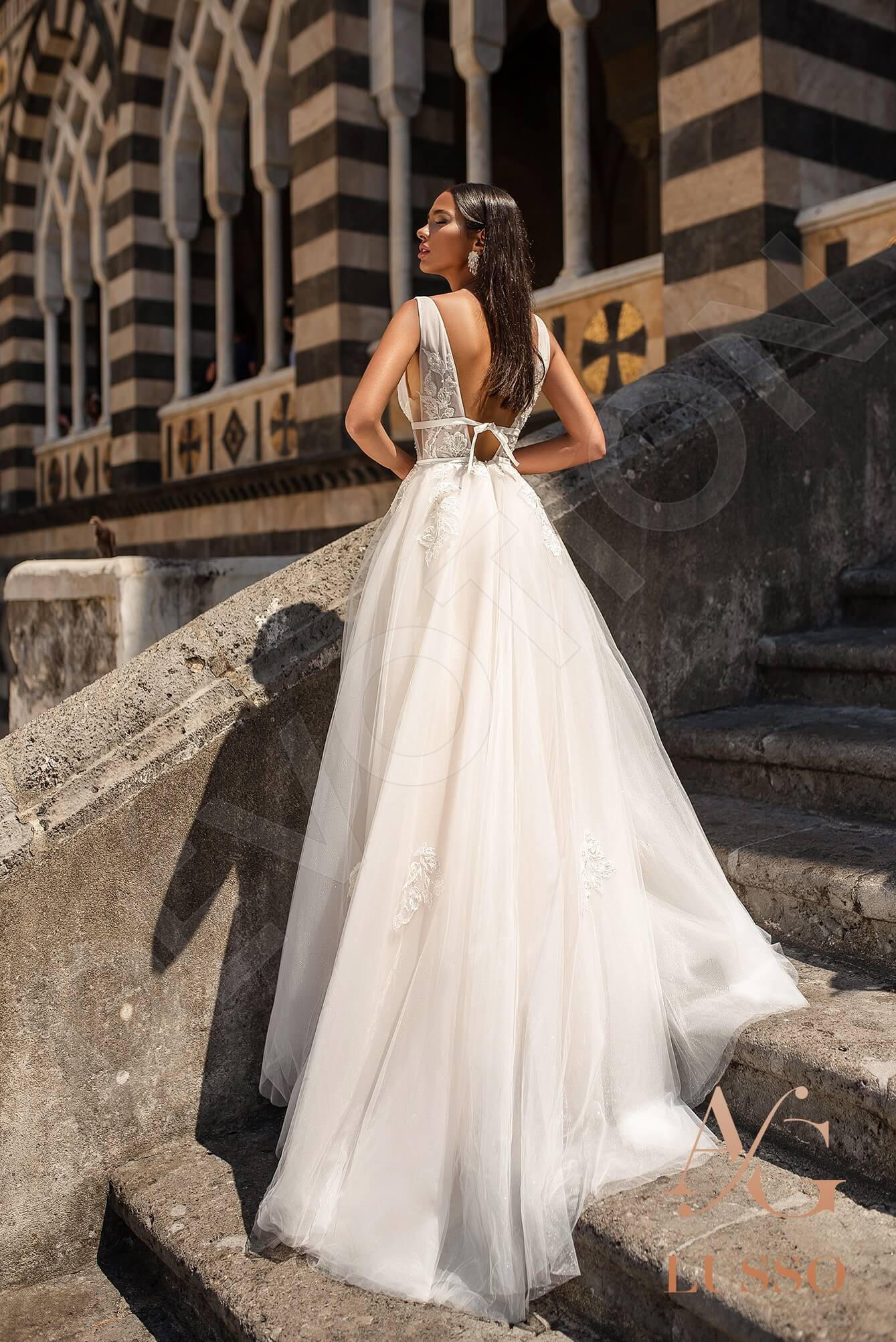 Urbana A-line Sleeveless Open back Wedding Dress Back