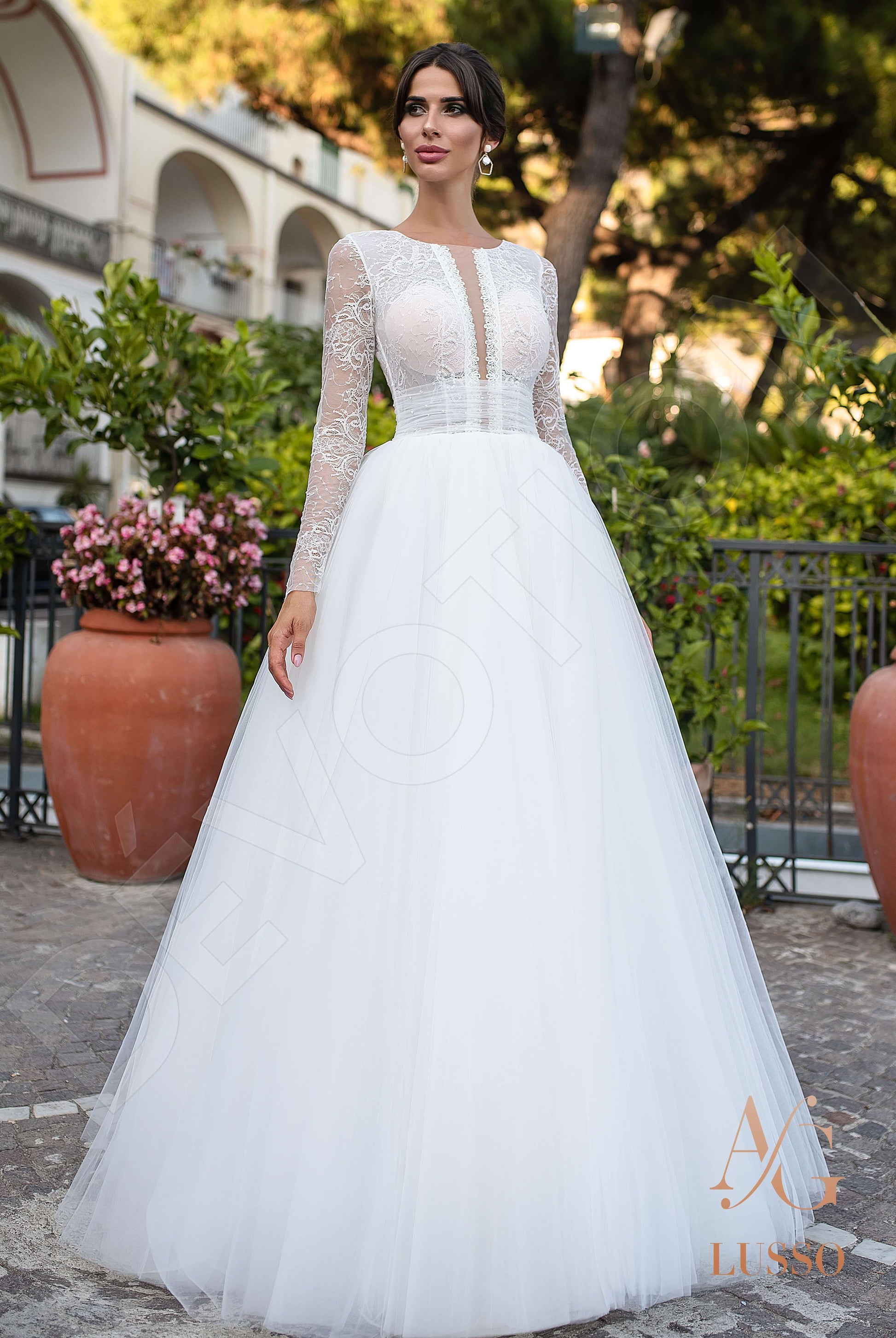 Tiziana A-line Jewel Ivory Wedding dress