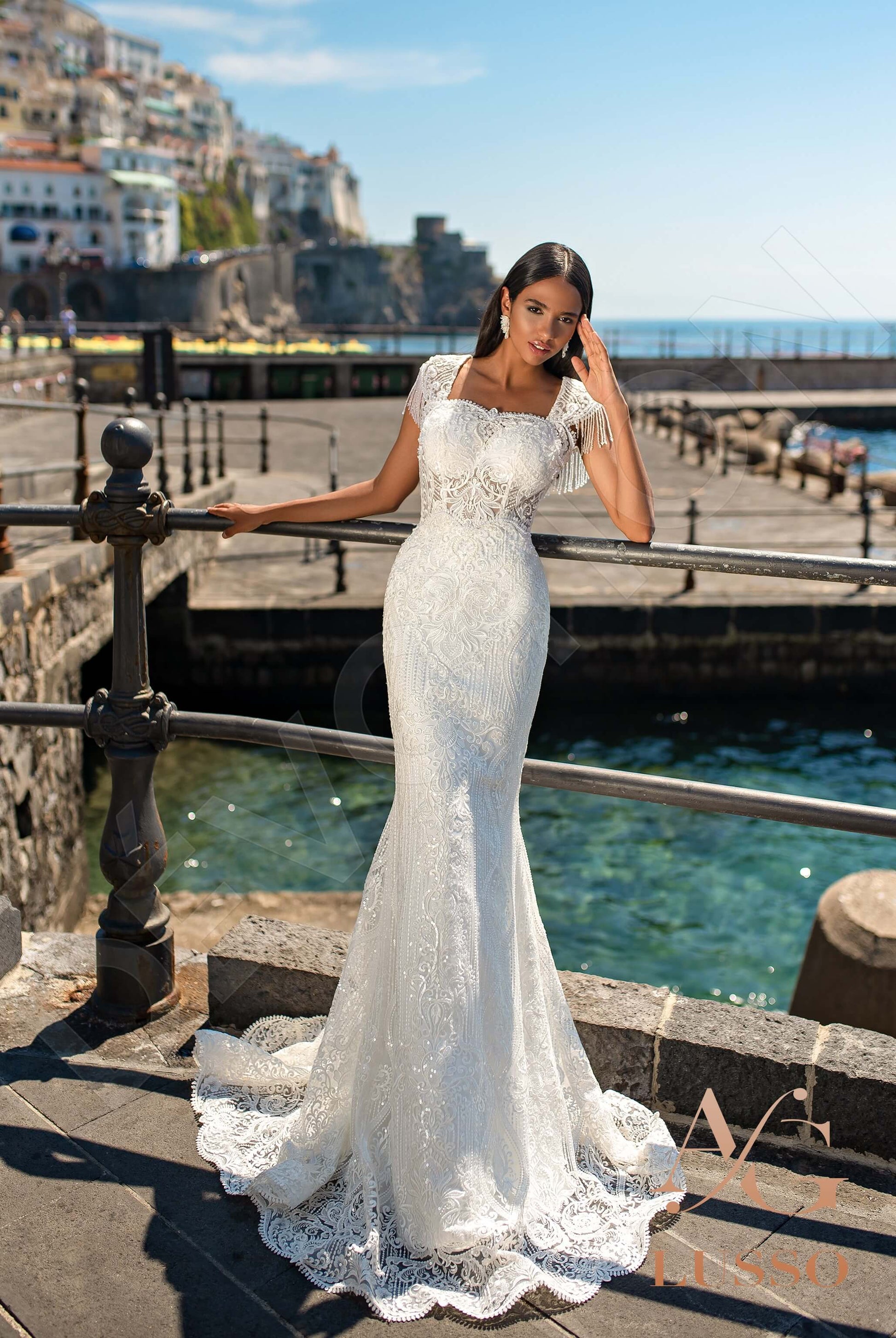 Cesara Trumpet/Mermaid Square Ivory Wedding dress