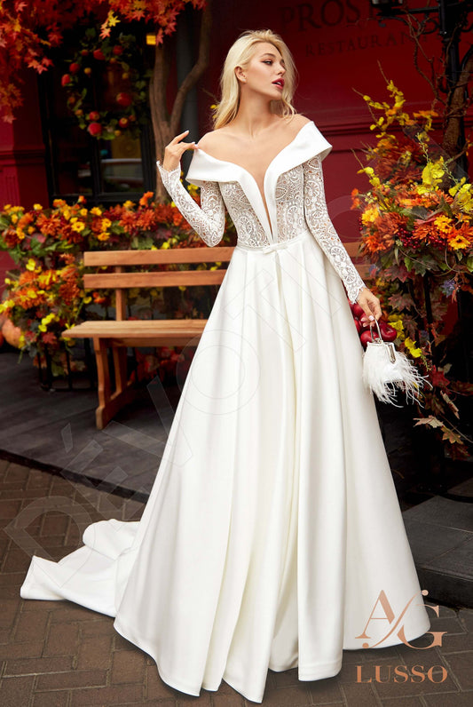 Dacina A-line Illusion Lightivory Wedding dress