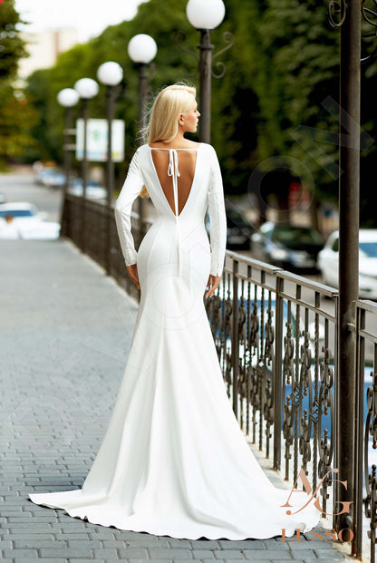 Nara Open back Trumpet/Mermaid Long sleeve Wedding Dress Back