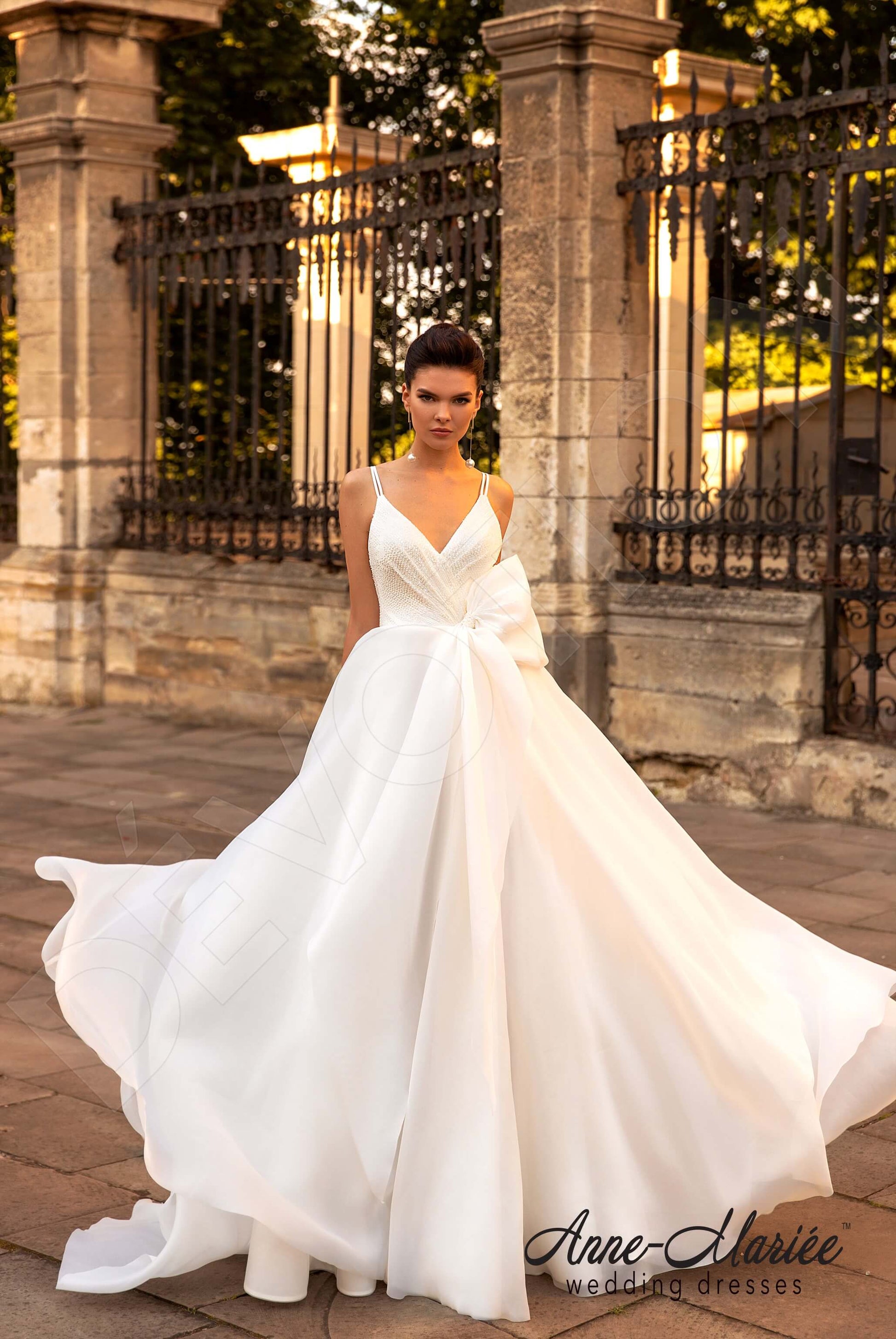 Marcel A-line V-neck Milk Wedding dress