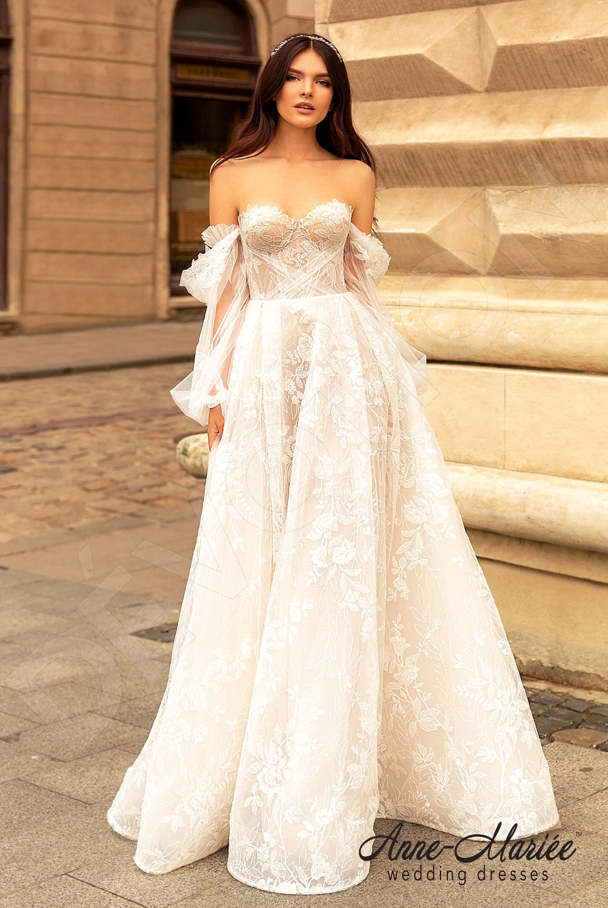 Mariz A-line Sweetheart Milk Peach Wedding dress