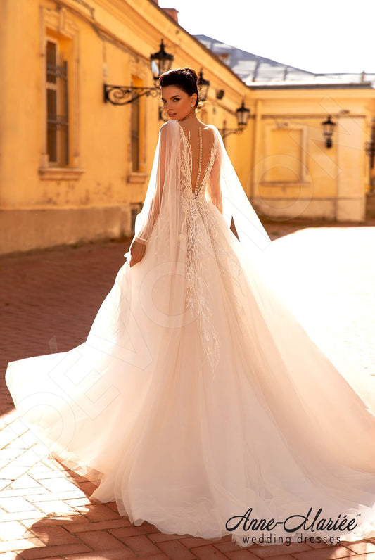 Pelagia A-line Illusion Milk Wedding dress