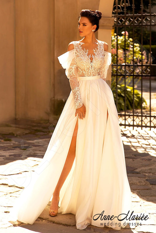 Uliana A-line Illusion Milk Wedding dress