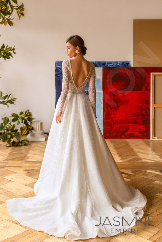 Ellie A-line Boat/Bateau Ivory Wedding dress