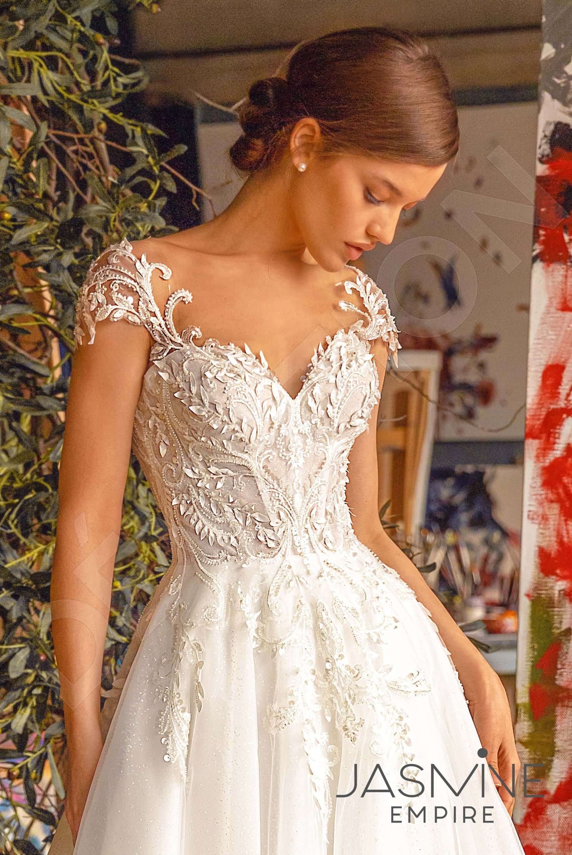 Kerry A-line Illusion Ivory Wedding dress