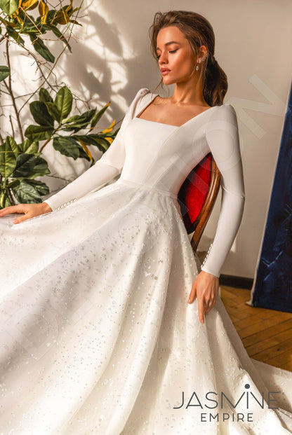 Serena Open back A-line Long sleeve Wedding Dress 2