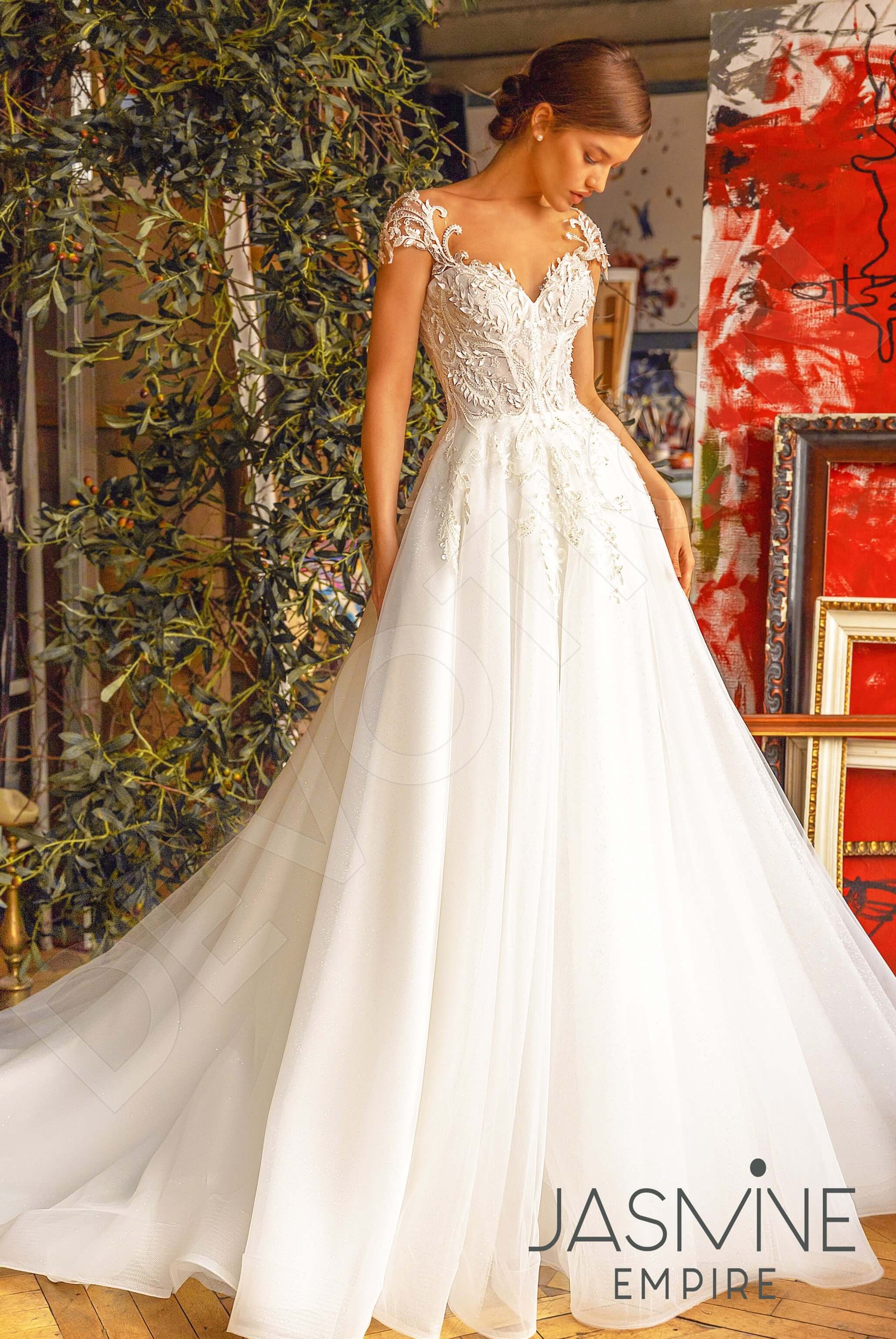 Kerry A-line Illusion Ivory Wedding dress