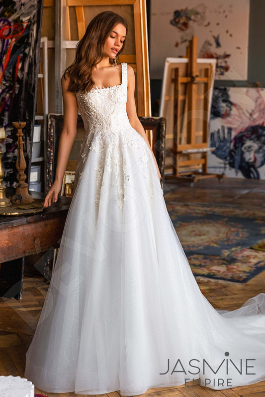 Lorella A-line Square Ivory Wedding dress