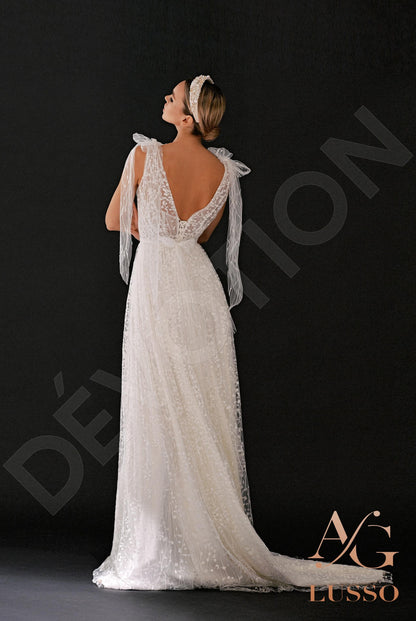 Melisenta Open back A-line Straps Wedding Dress Back