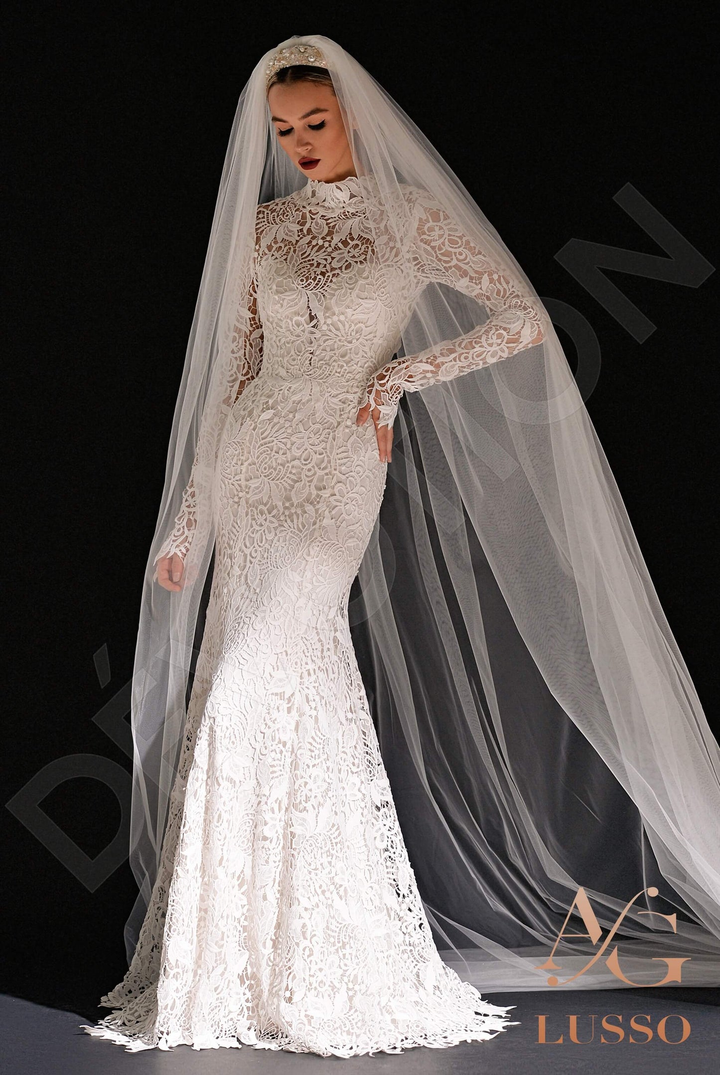 Oda Open back Trumpet/Mermaid Long sleeve Wedding Dress Front