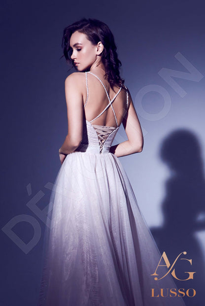 Arilla Criss cross back A-line Straps Wedding Dress 3