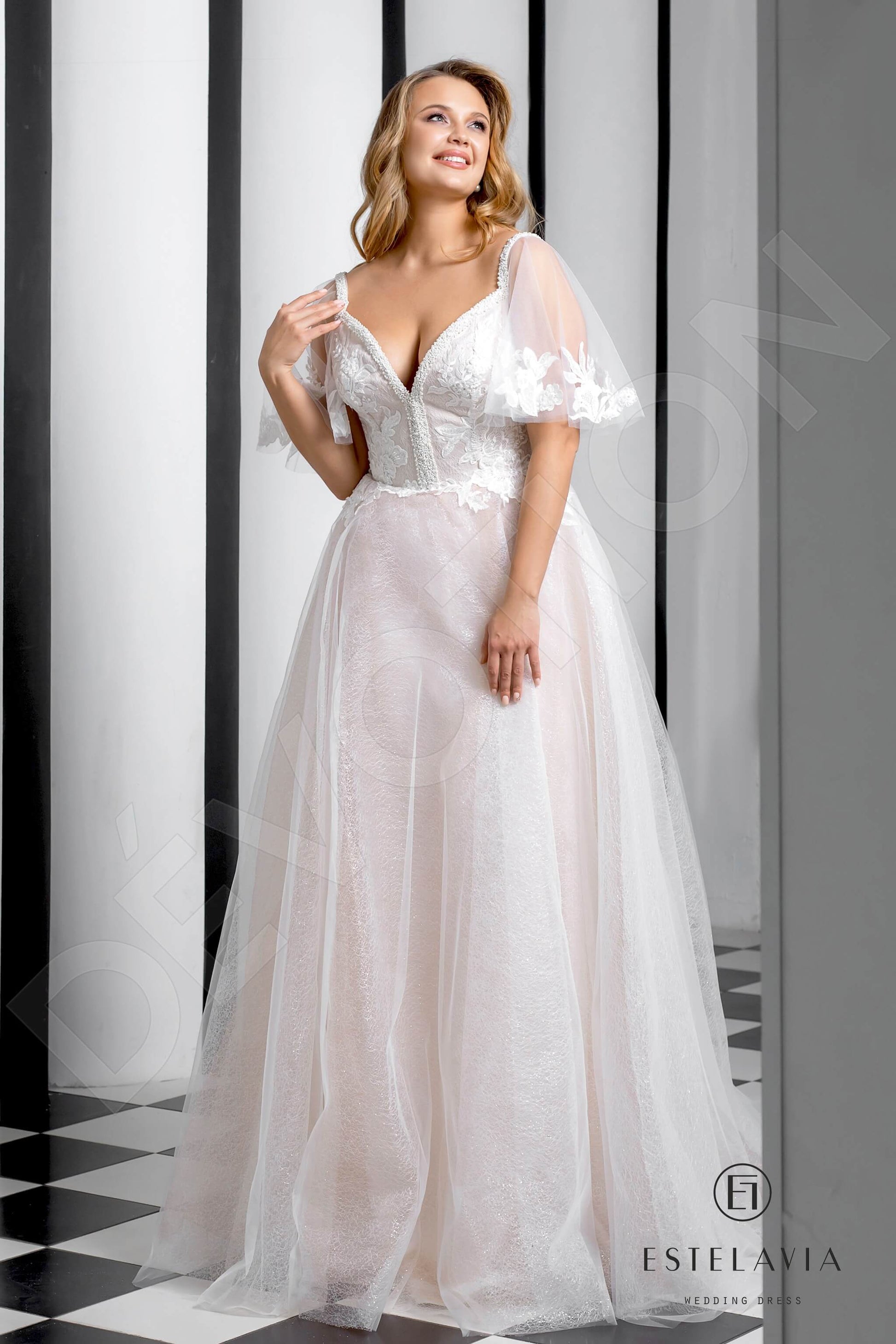 Eviona A-line Sweetheart Milk Cappuccino Wedding dress