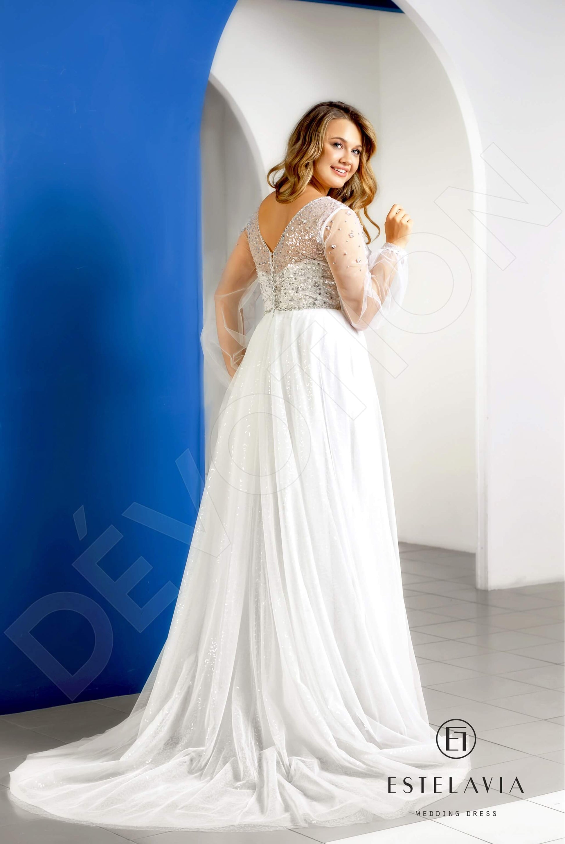 Rogneda A-line V-neck Milk Wedding dress