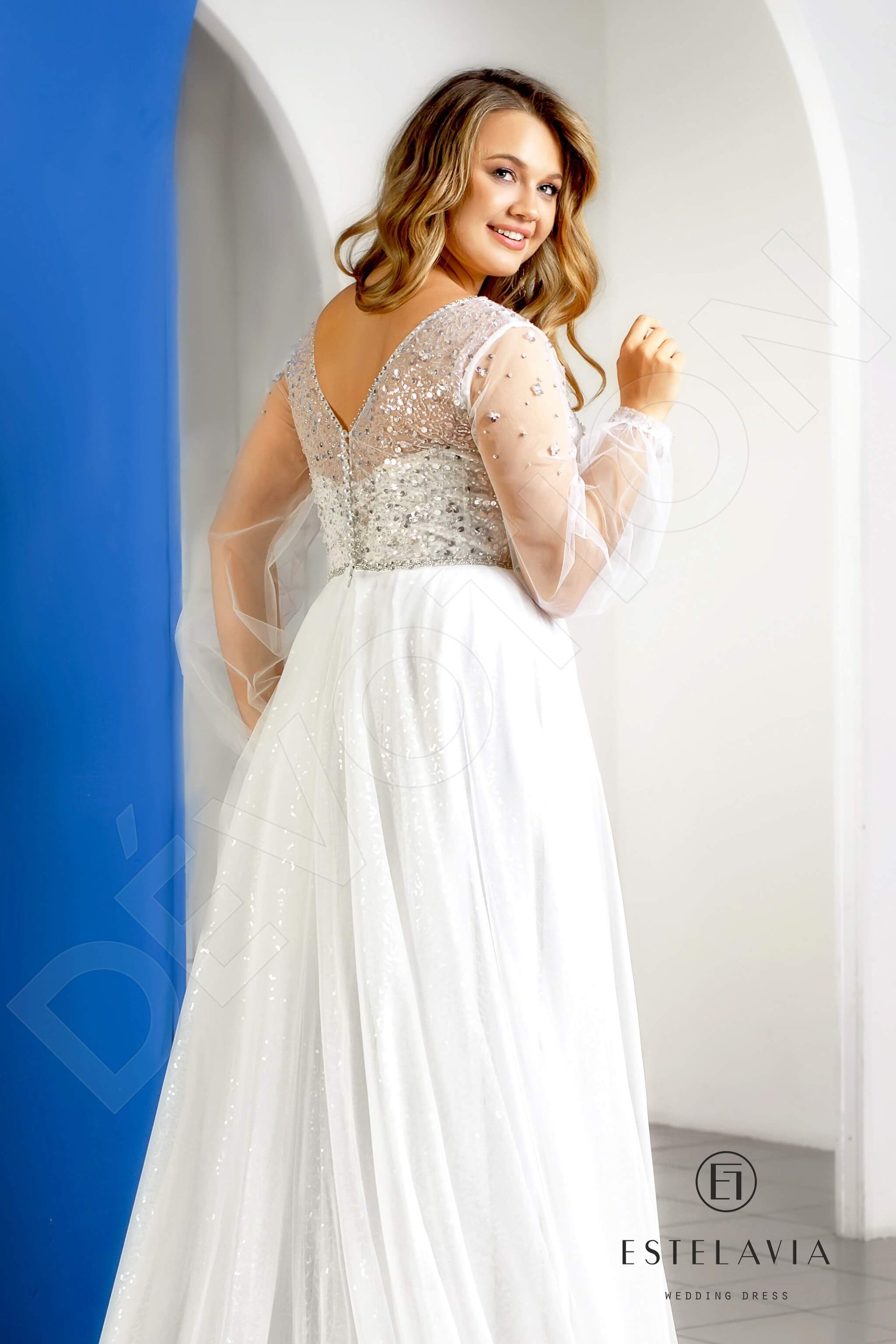 Rogneda A-line V-neck Milk Wedding dress