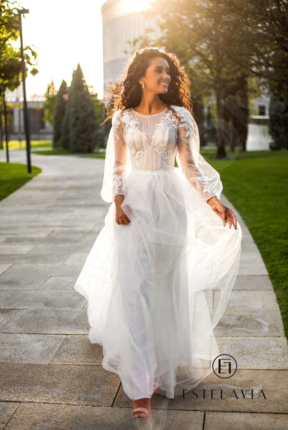 Nettie Full back A-line Long sleeve Wedding Dress 6