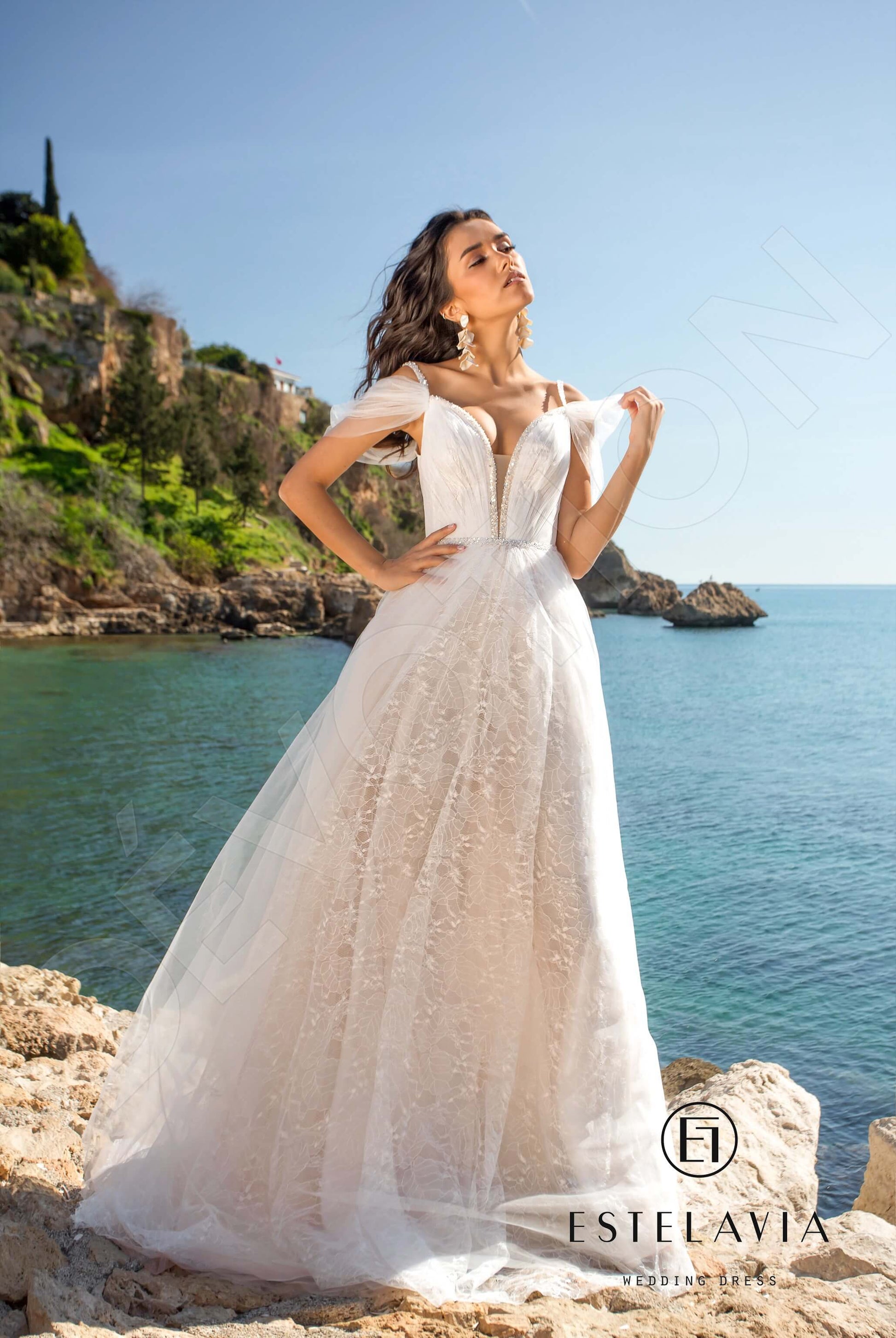 Fiona A-line Sweetheart Milk Cappuccino Wedding dress