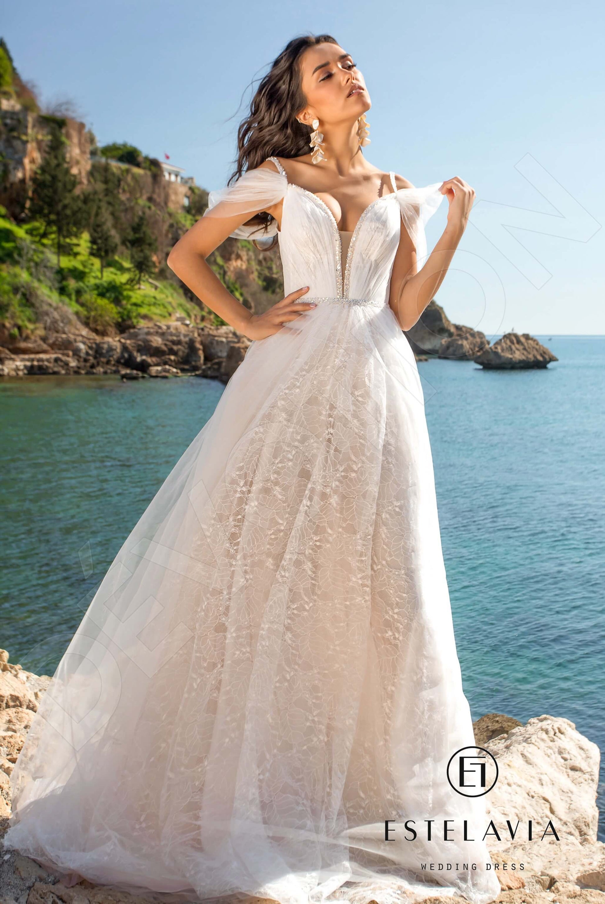 Fiona A-line Sweetheart Milk Cappuccino Wedding dress