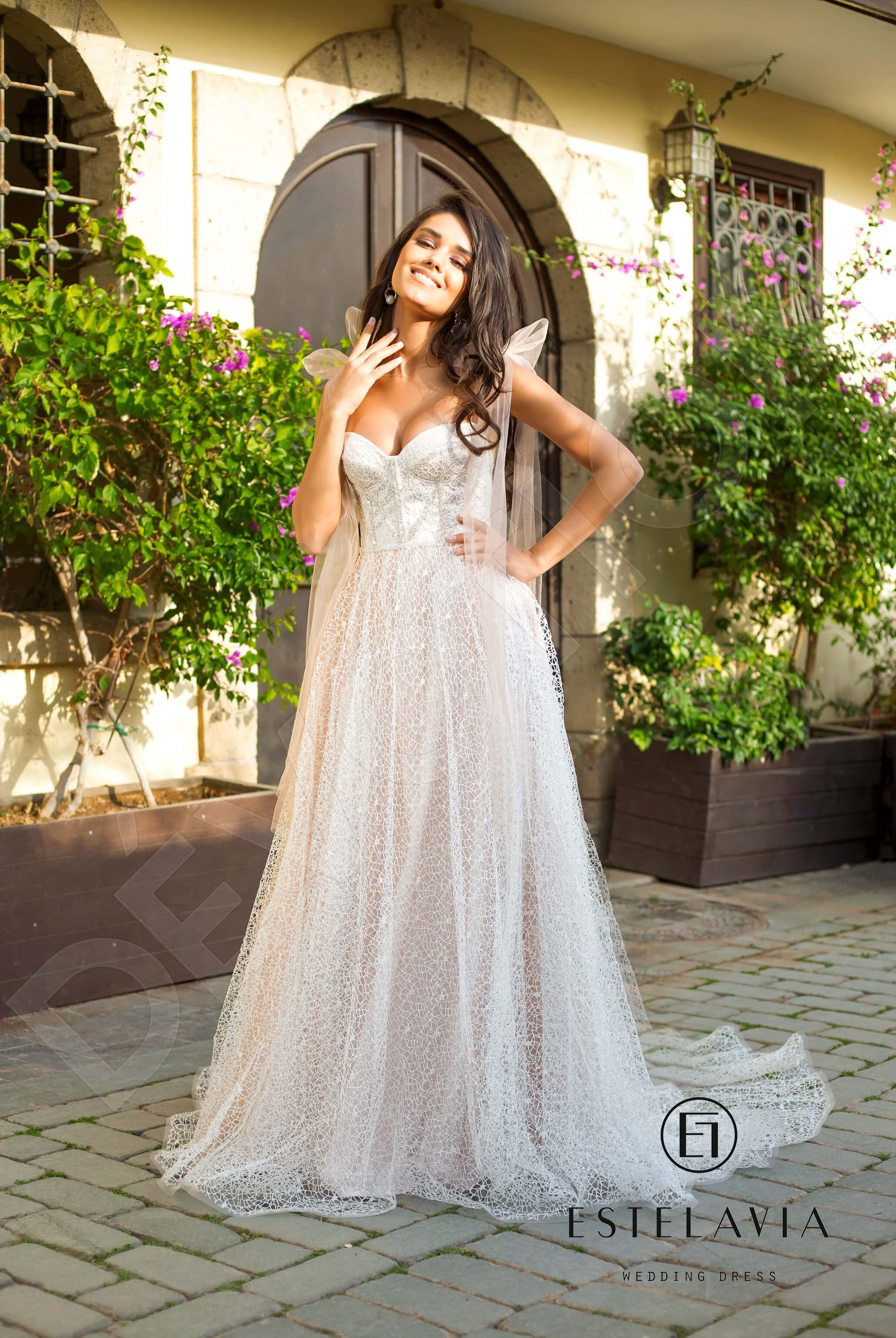 Paolina A-line Sweetheart Milk Cappuccino Wedding dress