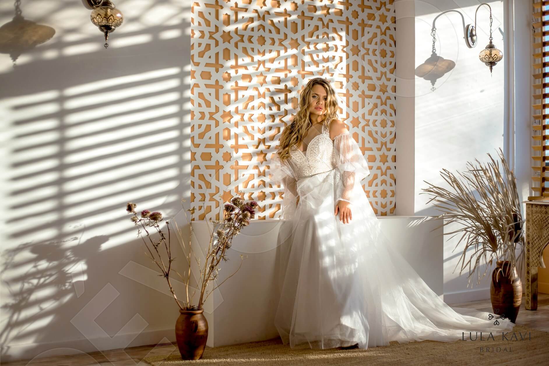 Kifaya A-line Illusion Milk Wedding dress