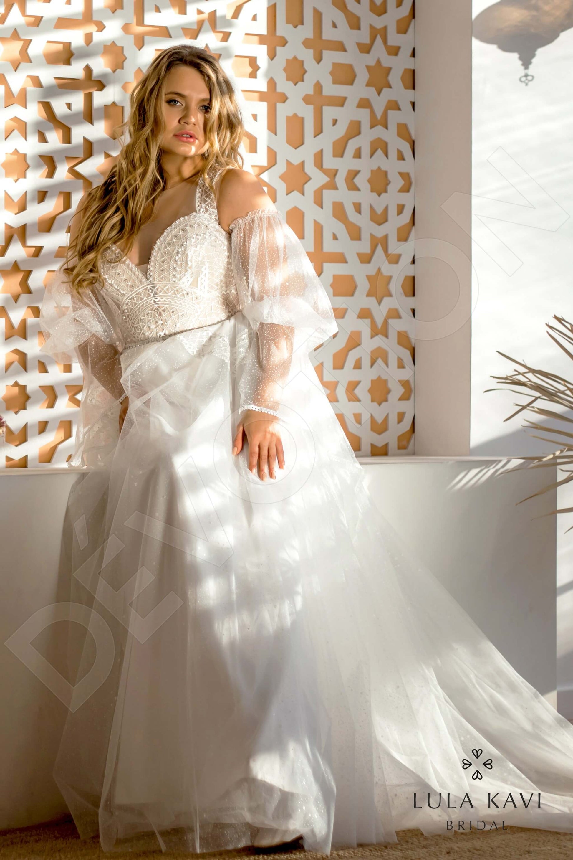 Kifaya A-line Illusion Milk Wedding dress