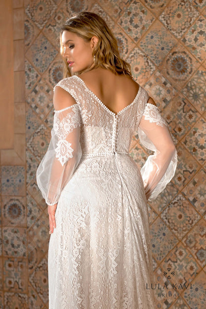 Zarema Open back Trumpet/Mermaid Long sleeve Wedding Dress 3